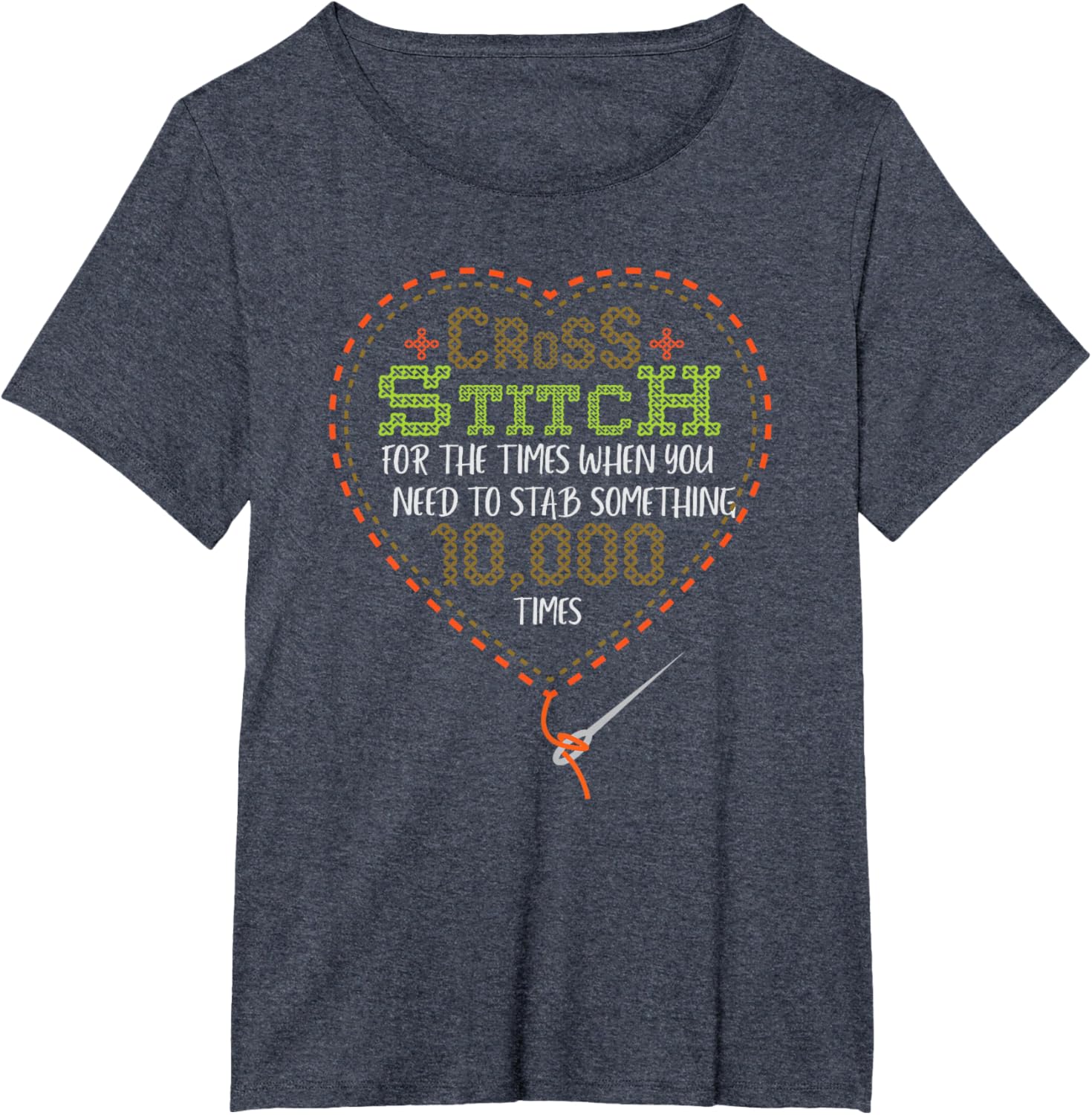 Cross Stitch When Your Need To Stab Funny Needlepoint Quotes Women's Small Classic Fit Black T-shirt
