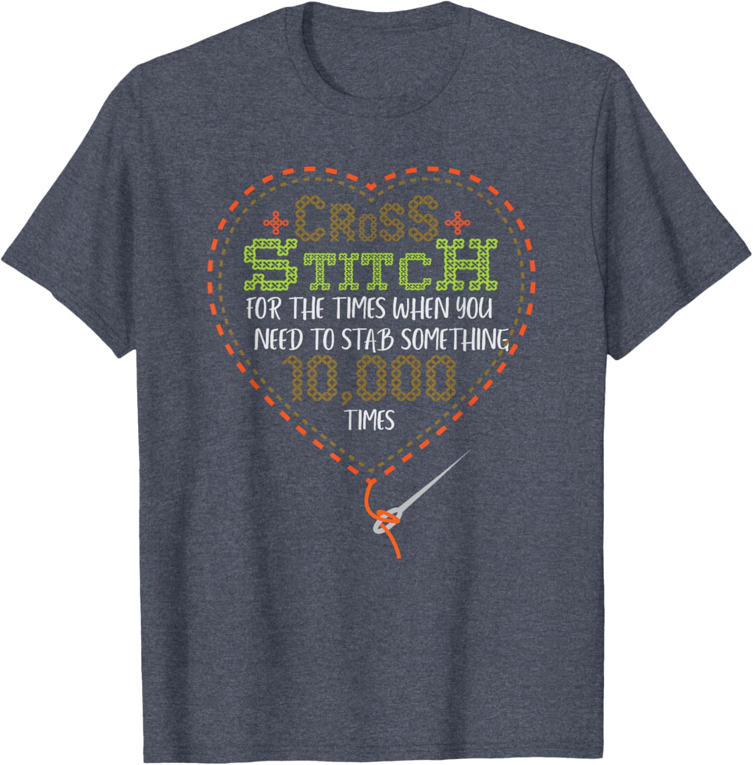 Cross Stitch When Your Need To Stab Funny Needlepoint Quotes Women's Small Classic Fit Black T-shirt