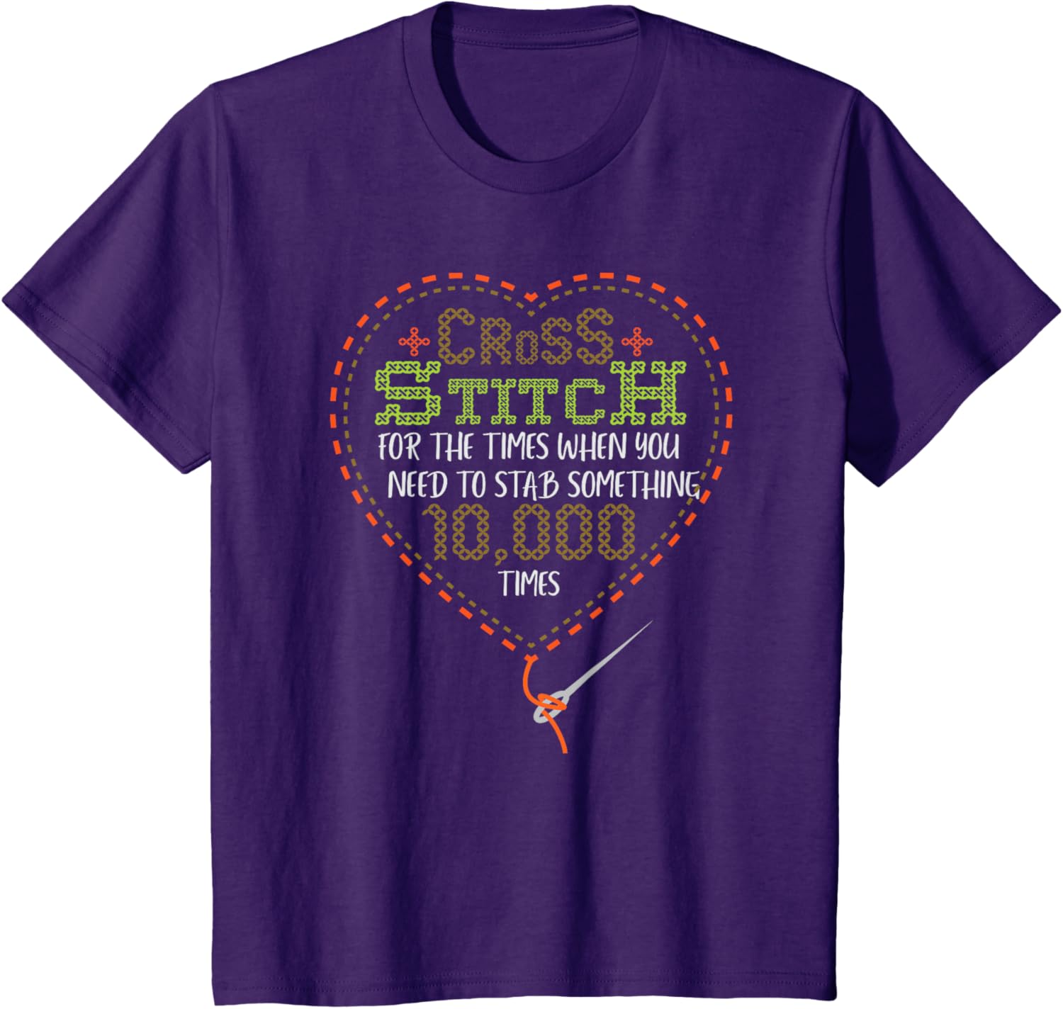 Cross Stitch When Your Need To Stab Funny Needlepoint Quotes Women's Small Classic Fit Black T-shirt