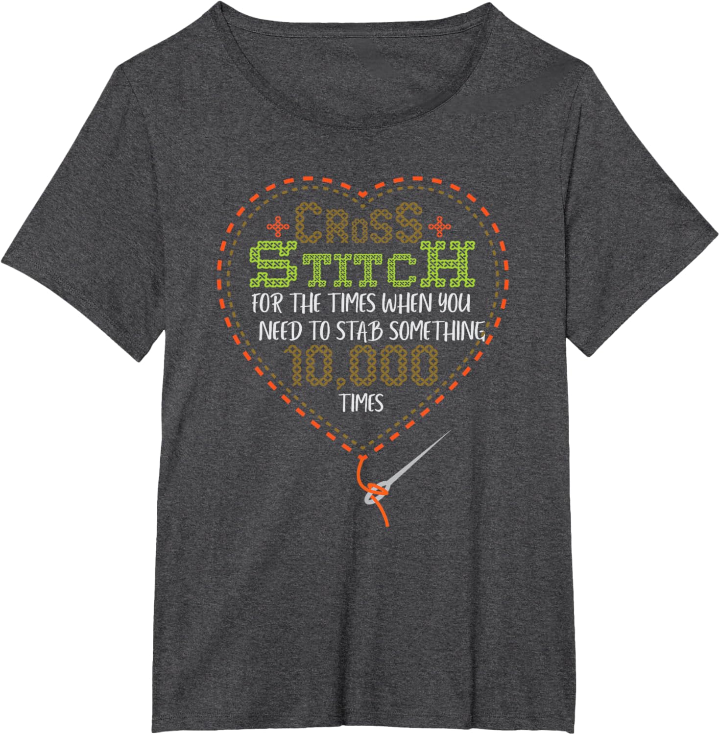 Cross Stitch When Your Need To Stab Funny Needlepoint Quotes Women's Small Classic Fit Black T-shirt