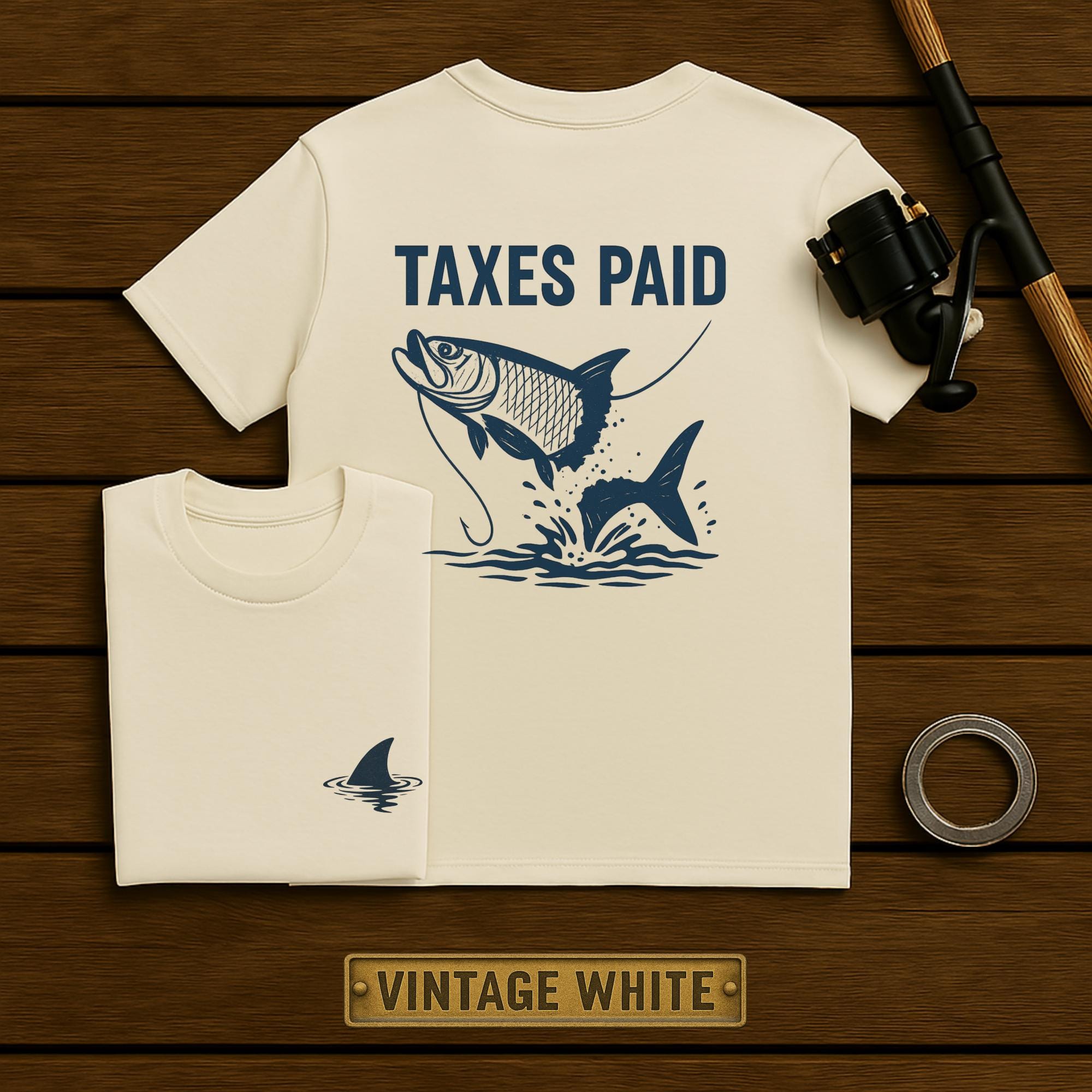 Taxes Paid Fishing Shirt Funny Tarpon Shark Tee Saltwater Angler Gift Shark Tax T-shirt Tarpon Season Humor Father's Day Gift