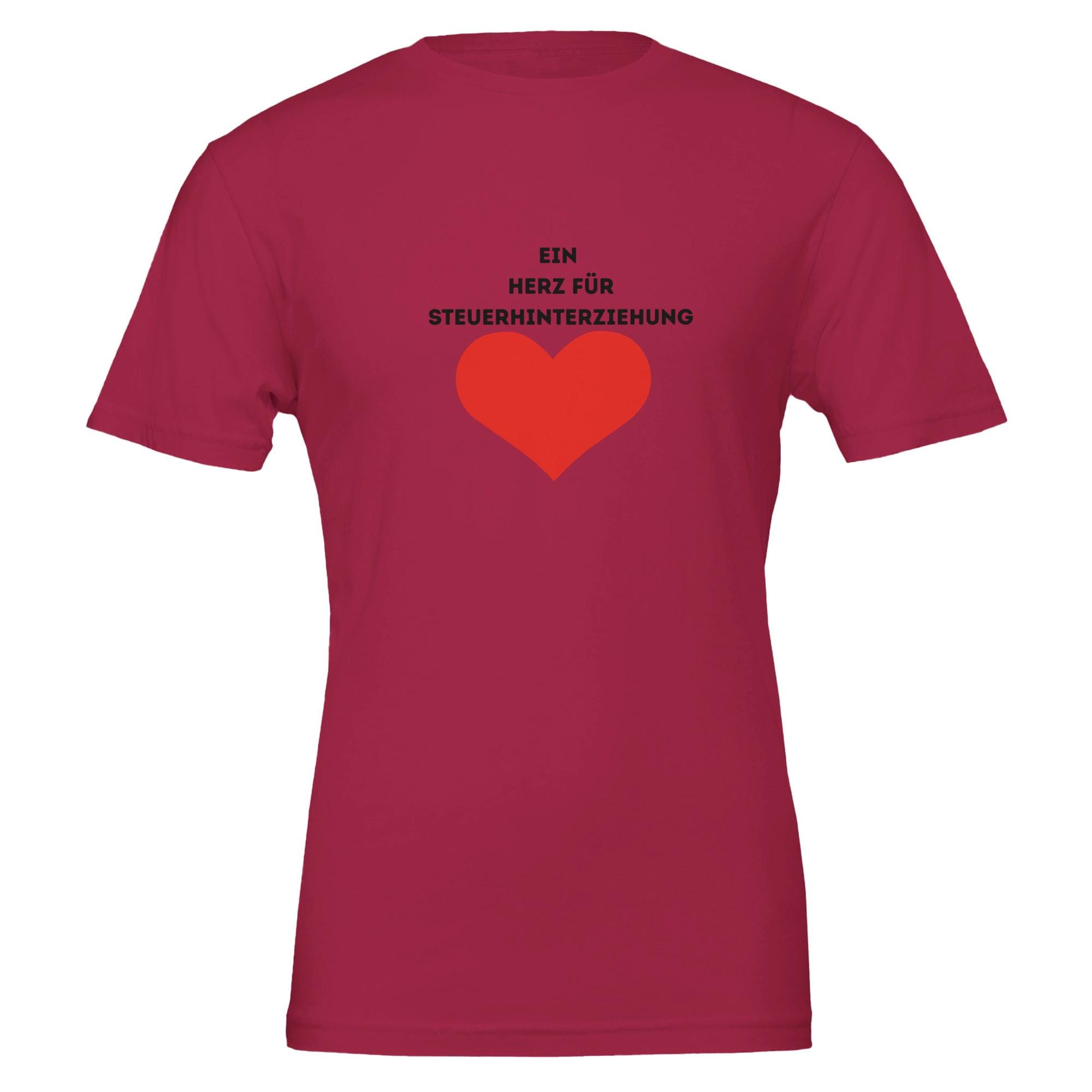 A Heart For Tax Evasion Funny T-shirt With Satire Fun Shirt For Men Ironic Gift With Saying