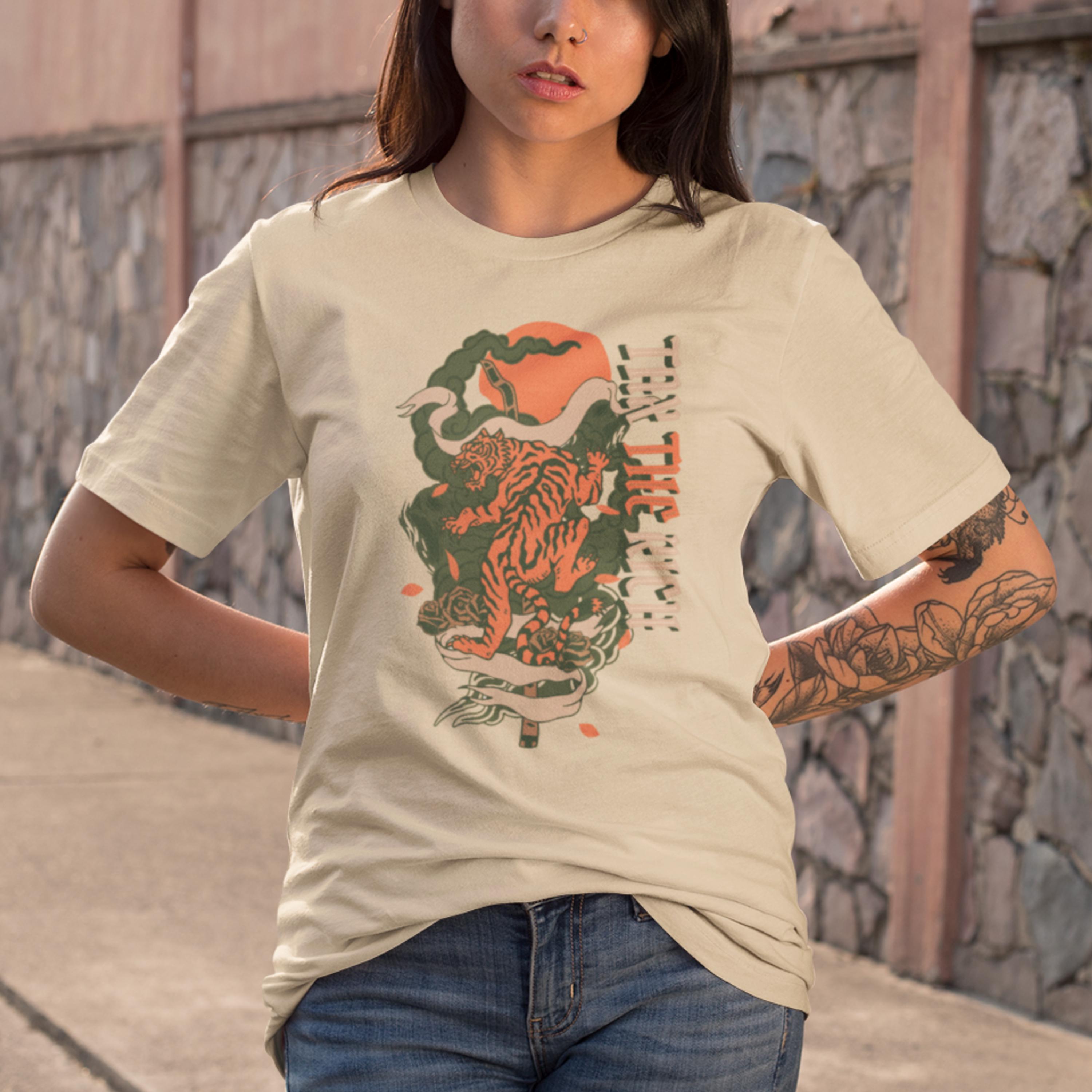Tax The Rich T-shirt Vintage Tiger Manga Style Anti-capitalist Streetwear Political Graphic Tee Punk Aesthetic Oversized Shirt