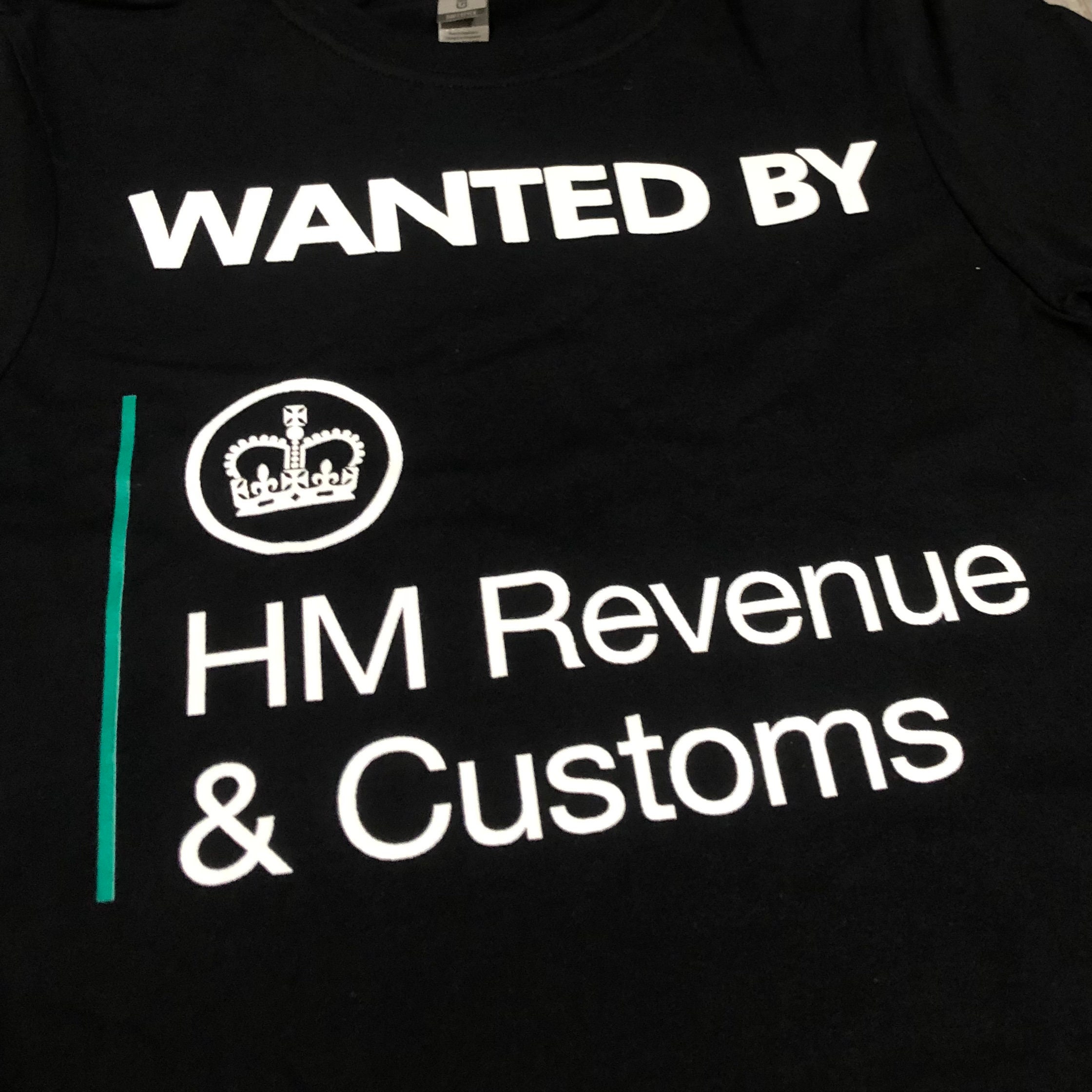 Wanted By Hmrc Fancy Dress Gag Meme T Shirt Unisex Mens Womens Gift Idea