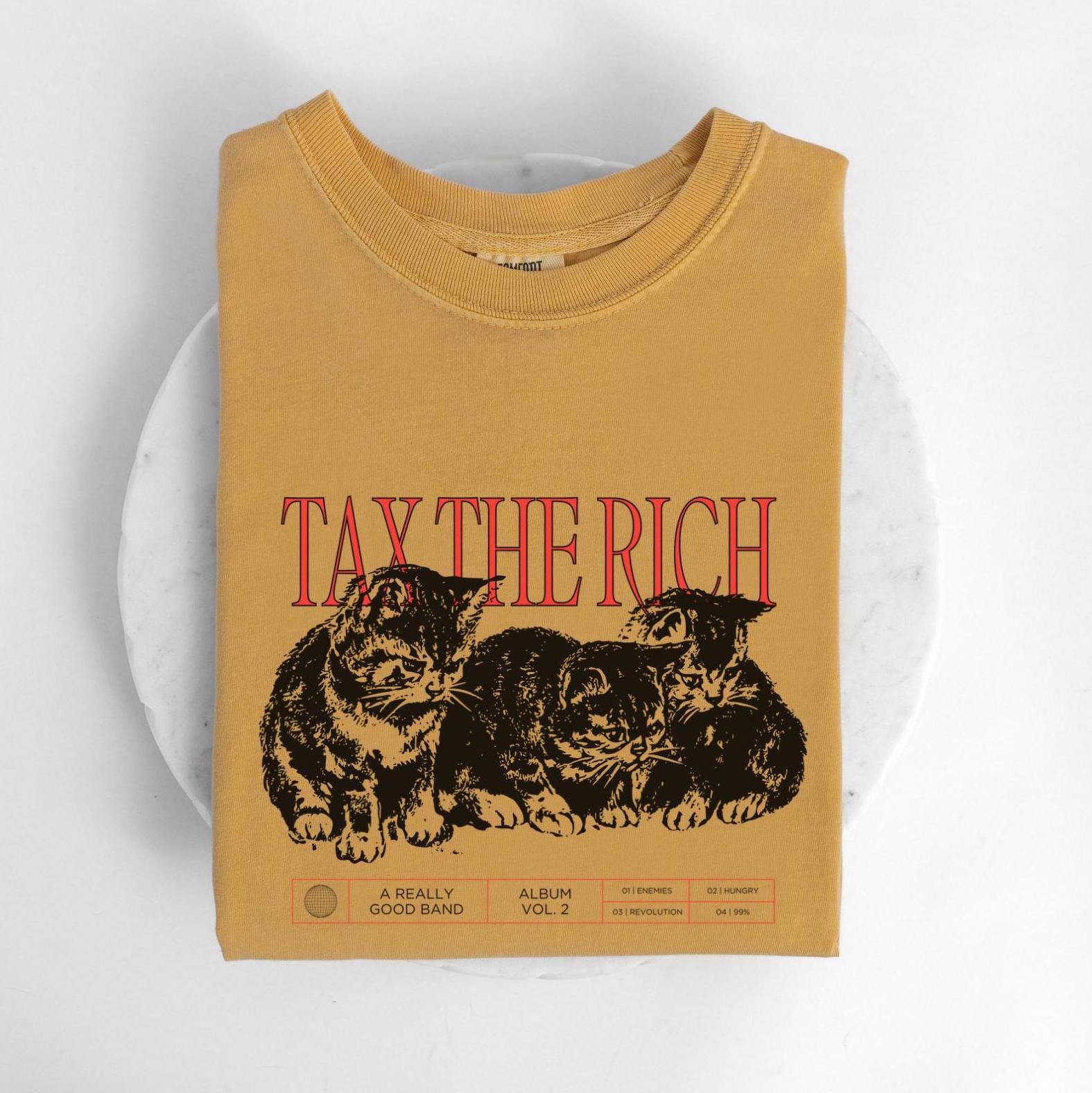 Tax The Rich Shirt - Cats Album Cover Comfort Colors Tshirt For Political Activist Anti Capitalism Shirt Anti Oligarchy Protest Tee