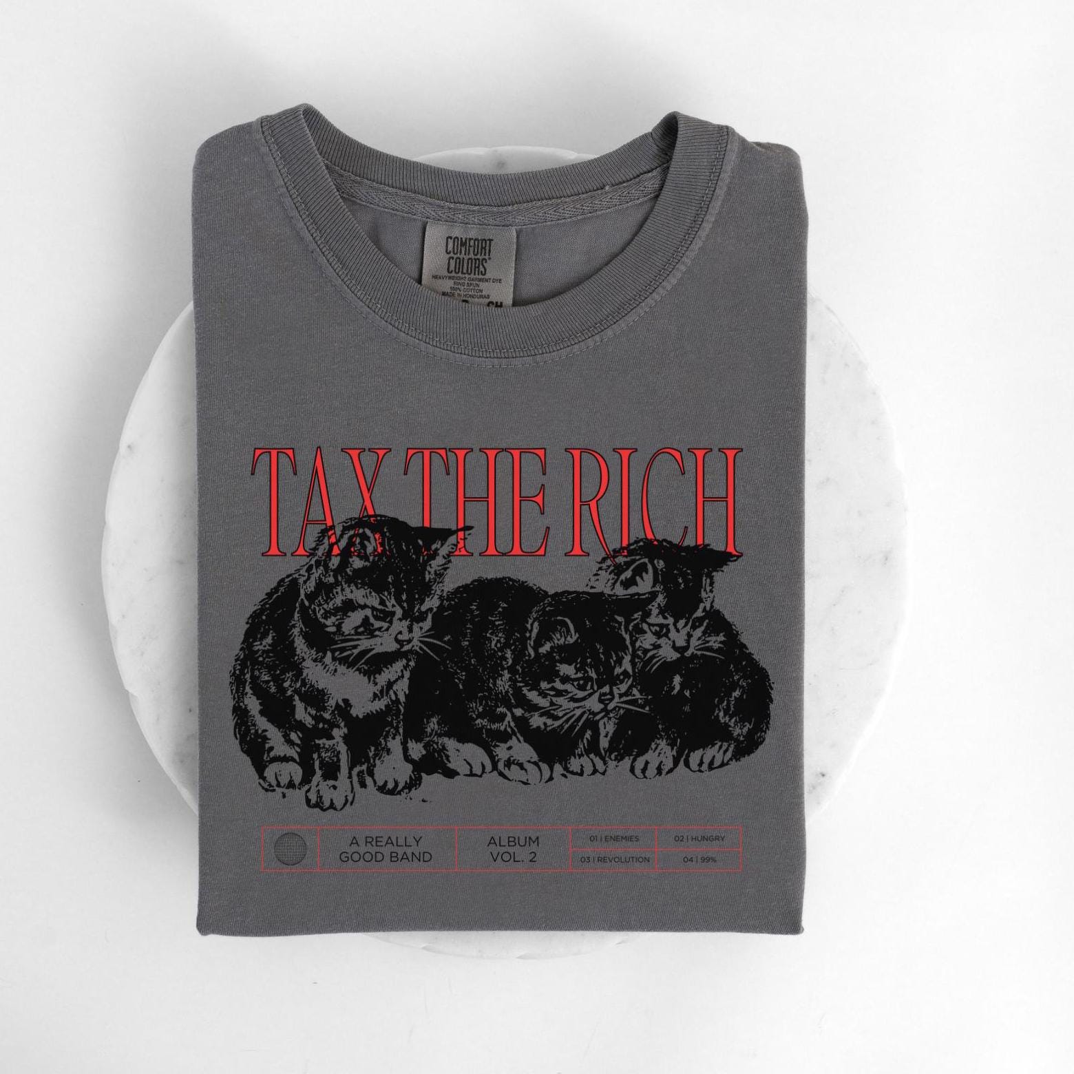 Tax The Rich Shirt - Cats Album Cover Comfort Colors Tshirt For Political Activist Anti Capitalism Shirt Anti Oligarchy Protest Tee