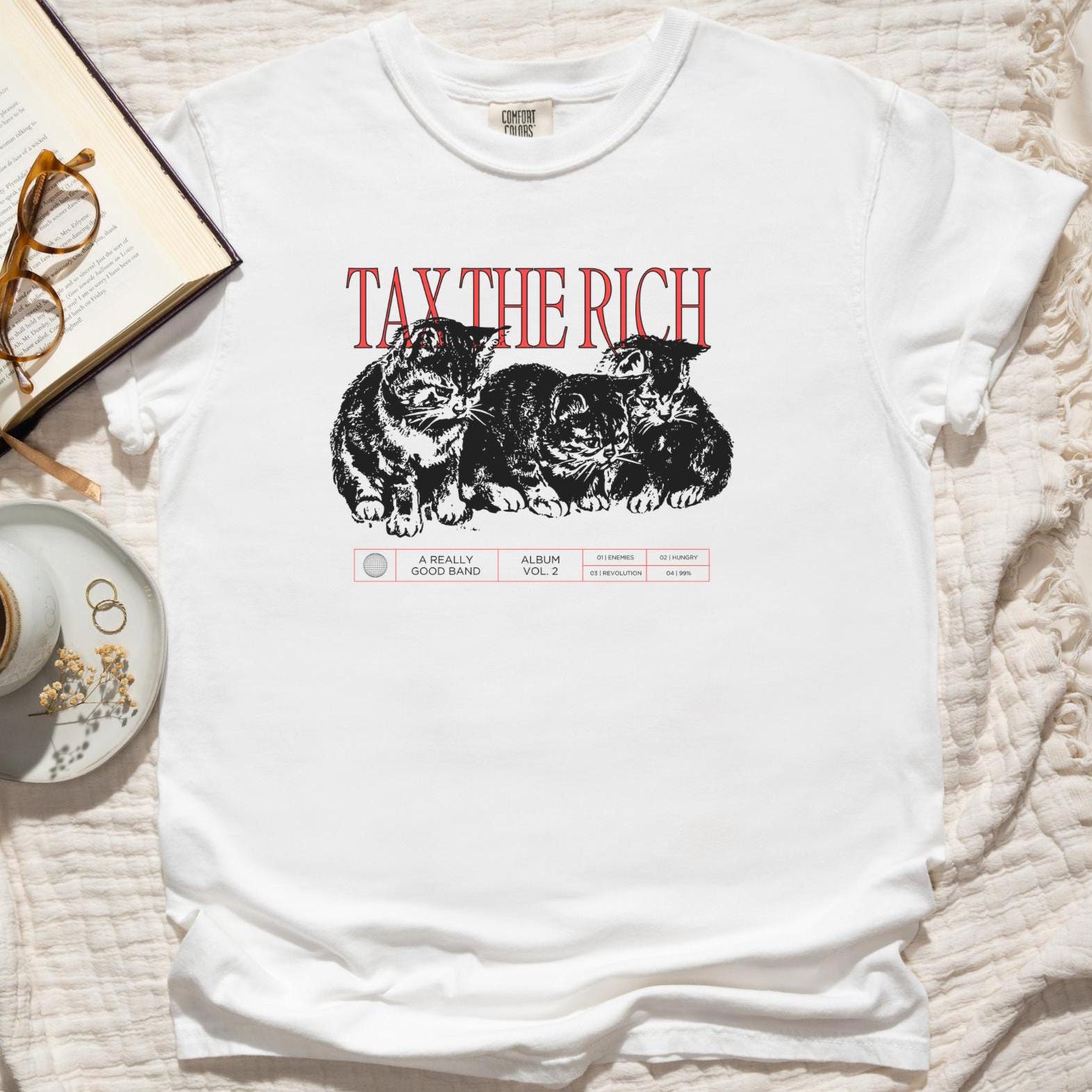 Tax The Rich Shirt - Cats Album Cover Comfort Colors Tshirt For Political Activist Anti Capitalism Shirt Anti Oligarchy Protest Tee