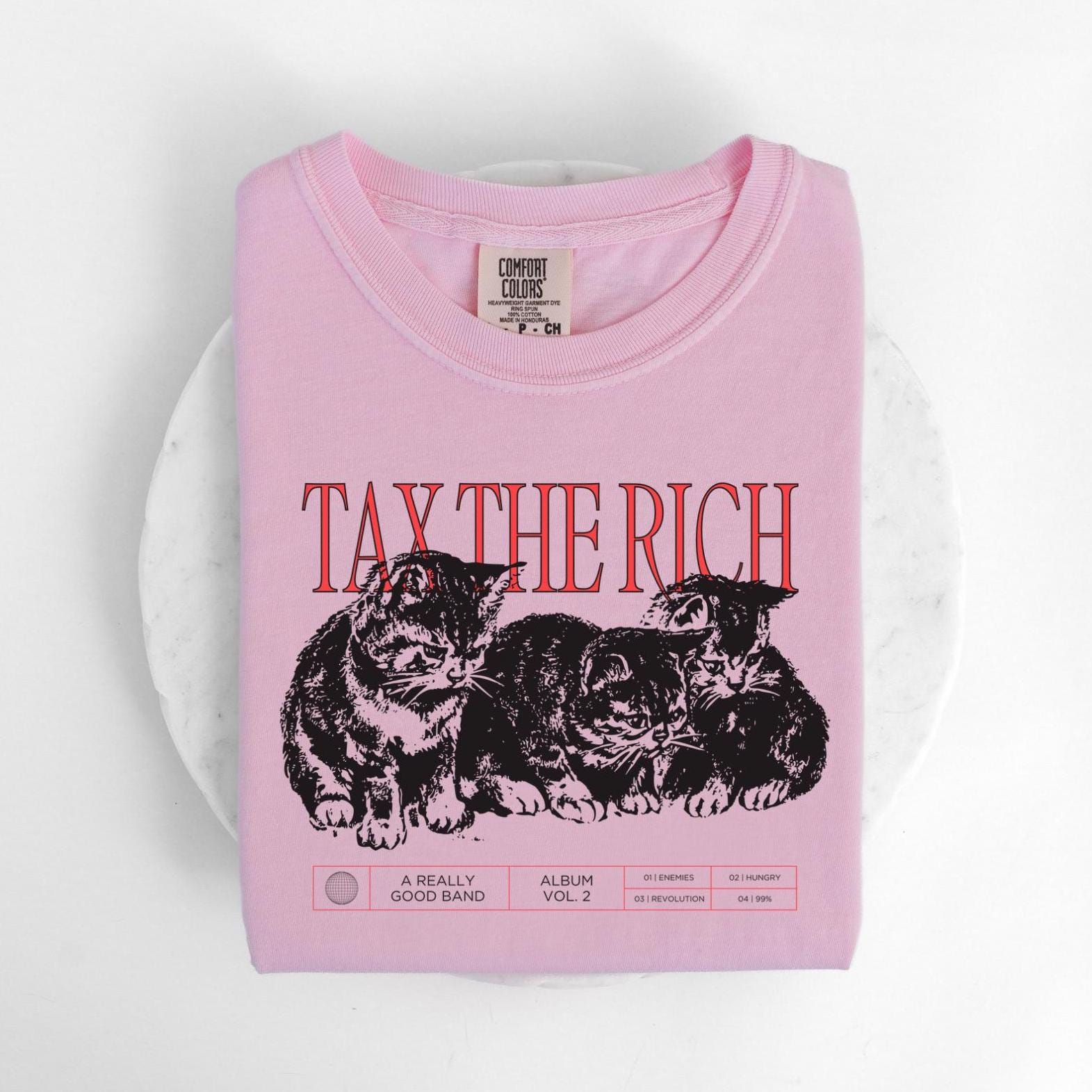 Tax The Rich Shirt - Cats Album Cover Comfort Colors Tshirt For Political Activist Anti Capitalism Shirt Anti Oligarchy Protest Tee