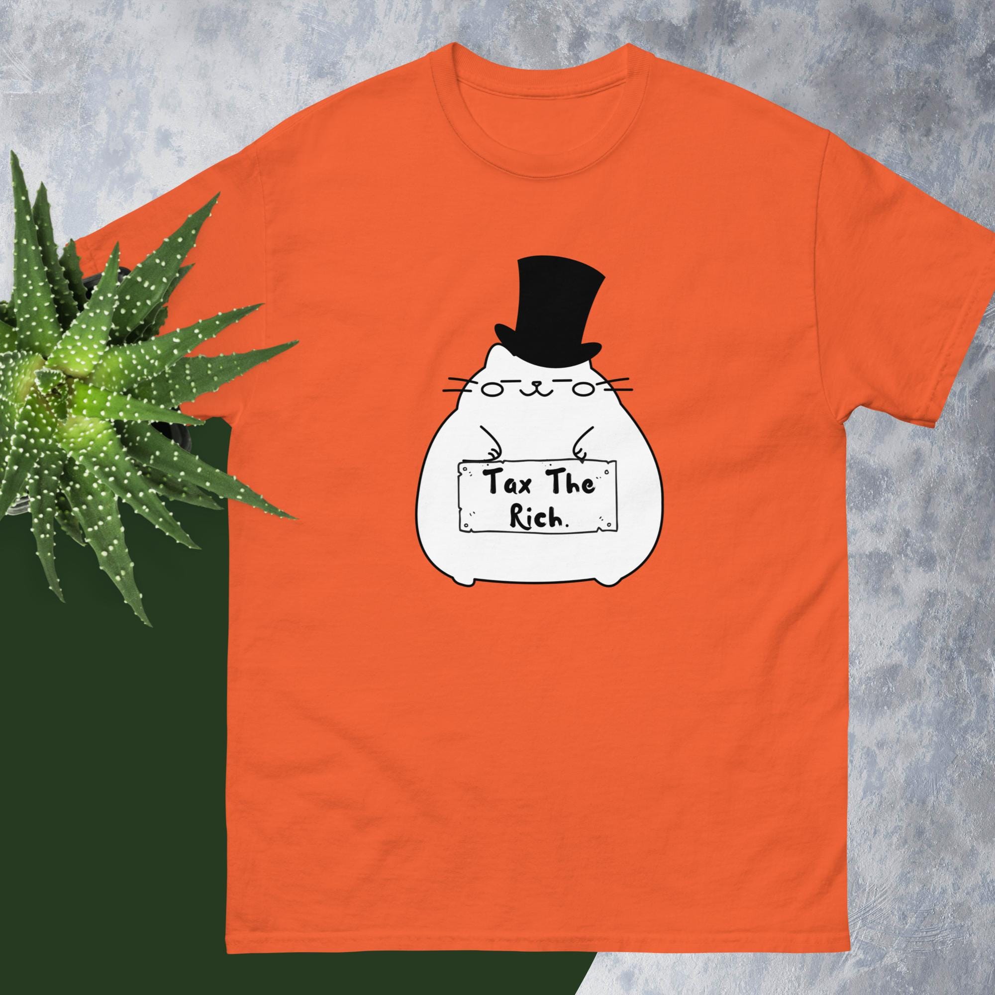 Fat Cat Tax The Rich T-shirt Political Graphic Tee Unisex Cotton Protest Shirt