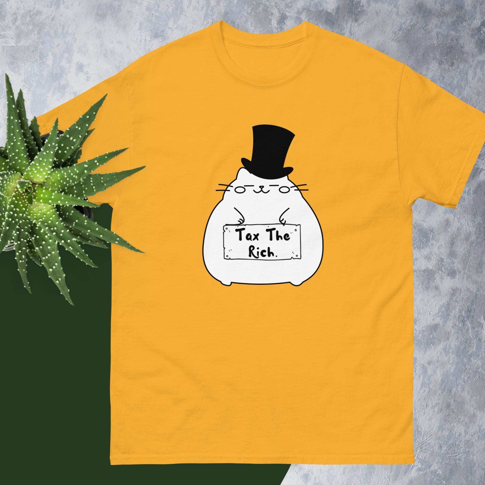 Fat Cat Tax The Rich T-shirt Political Graphic Tee Unisex Cotton Protest Shirt