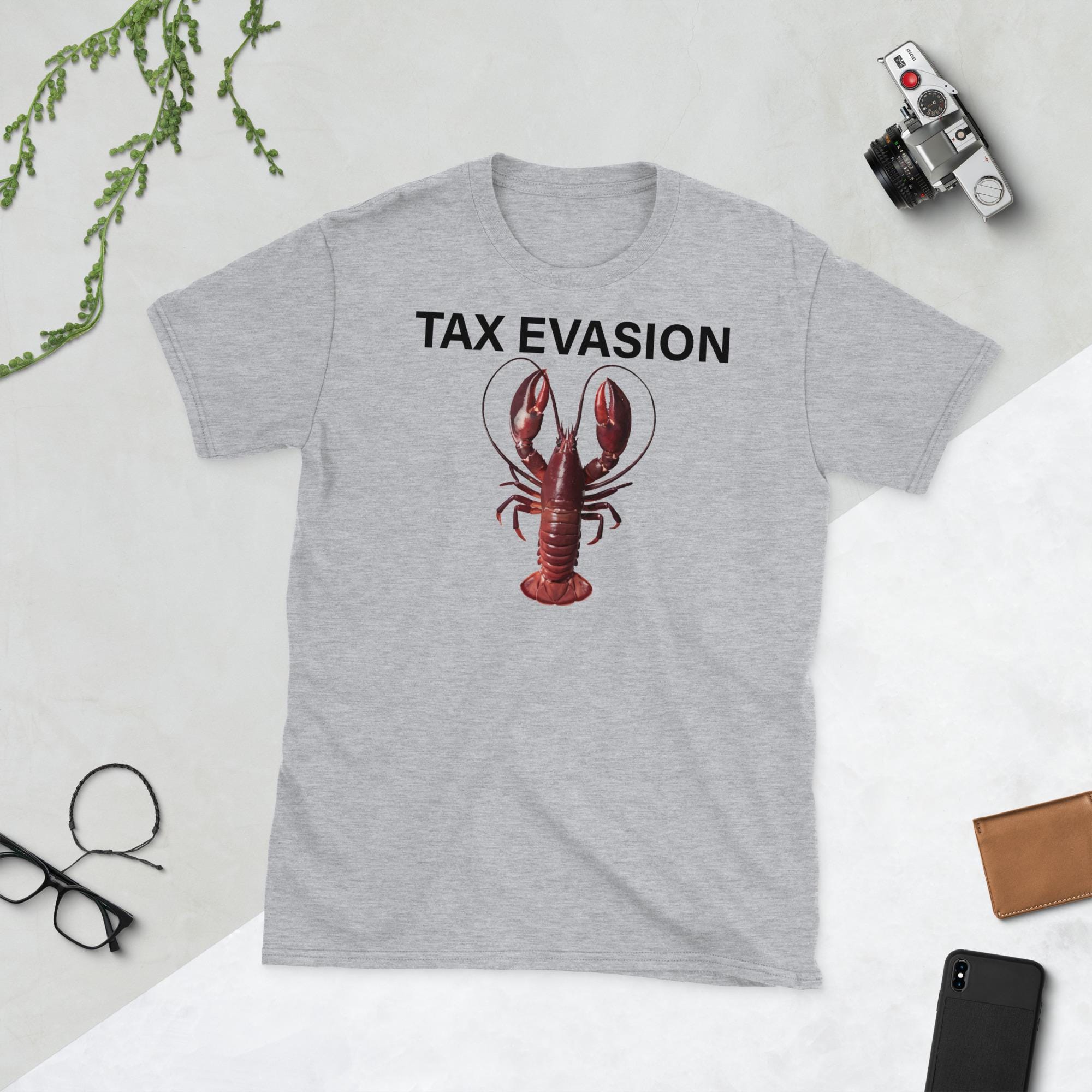Tax Evasion Tshirt Tax Evasion Lobster Shirt Lobster Tax Evasion Shirt Tax Evasion Lobster Meme T-shirt Y2k Funny Meme Shirt Ironic Tee