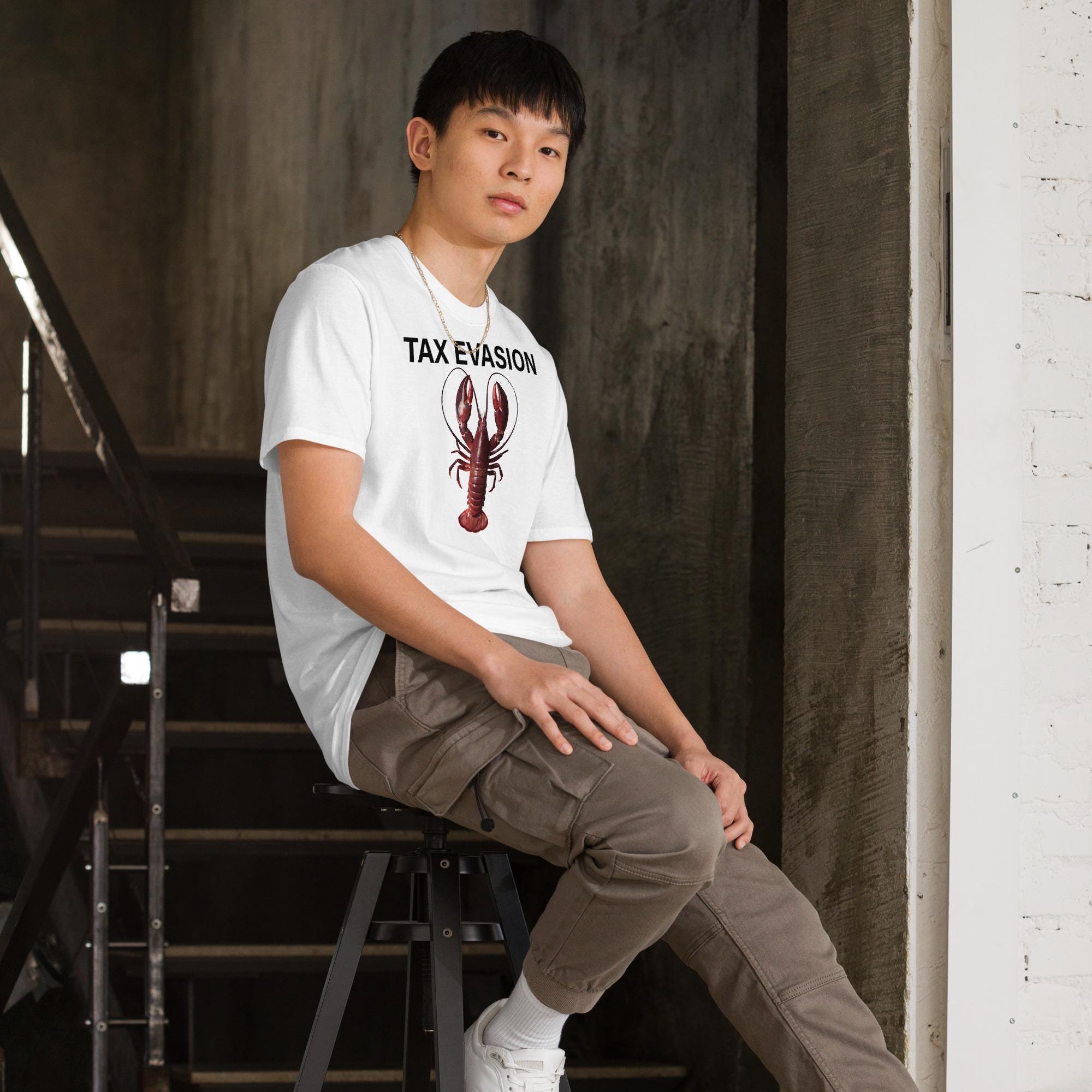 Tax Evasion Tshirt Tax Evasion Lobster Shirt Lobster Tax Evasion Shirt Tax Evasion Lobster Meme T-shirt Y2k Funny Meme Shirt Ironic Tee