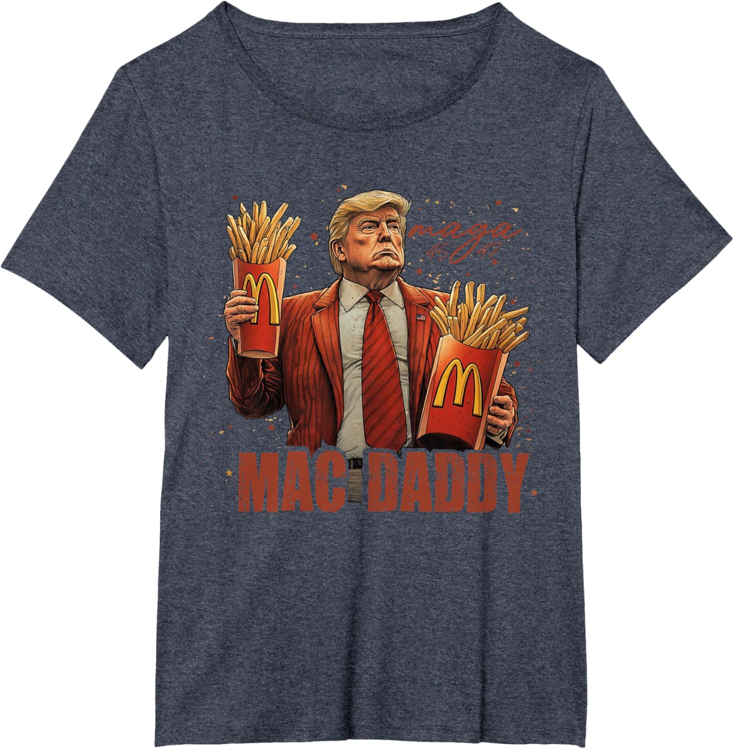 Funny Trump Mcdon 2024 Fast Food Mac Daddy Hamburger Fry T-shirt