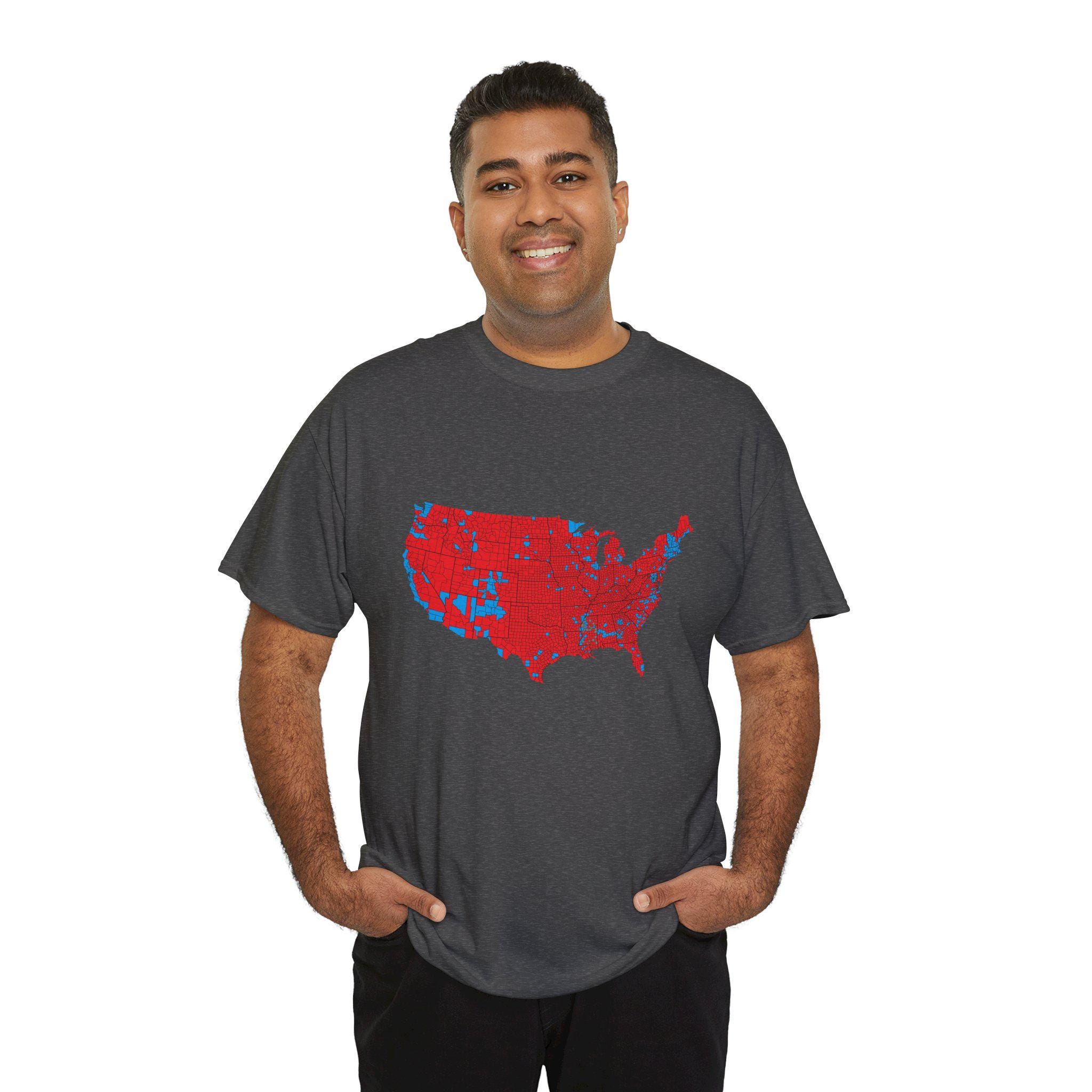 Donald Trump 2024 Election Results Map Unisex Heavy Cotton Tee T-shirt