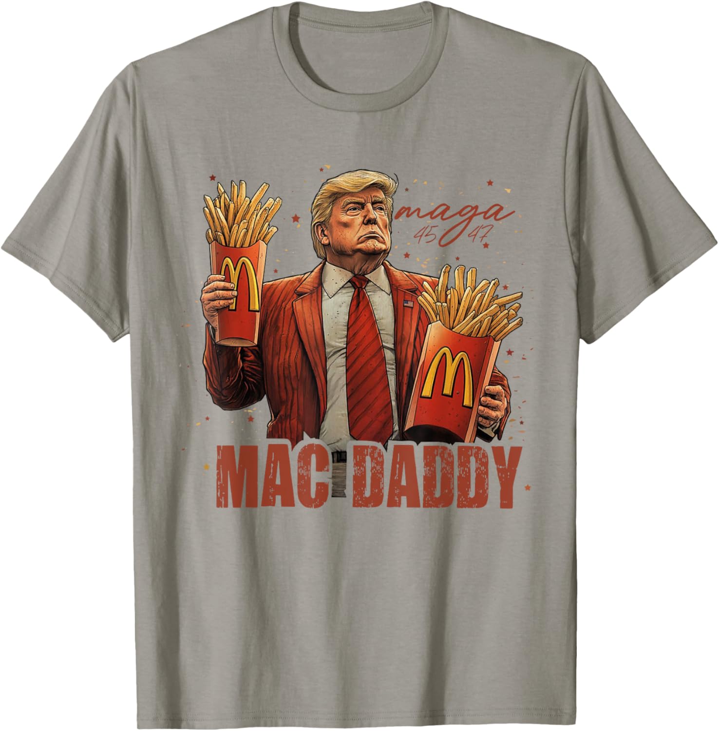 Funny Trump Mcdon 2024 Fast Food Mac Daddy Hamburger Fry T-shirt