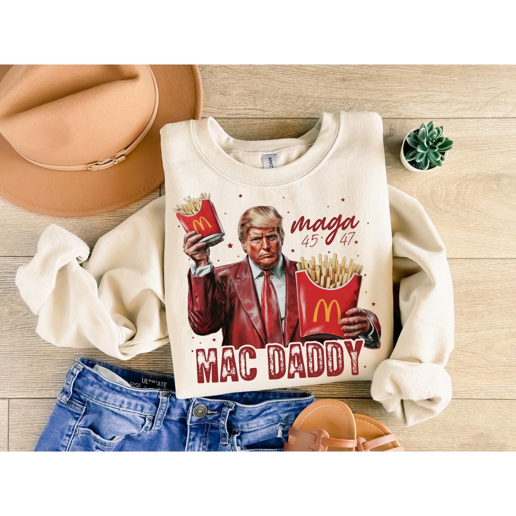 Funny Trump Fries Making Fries Humor Middle Class Kamala Election Maga 2024 Voter Republican Fast Food Mac Daddy Hamburger Png Sublimation