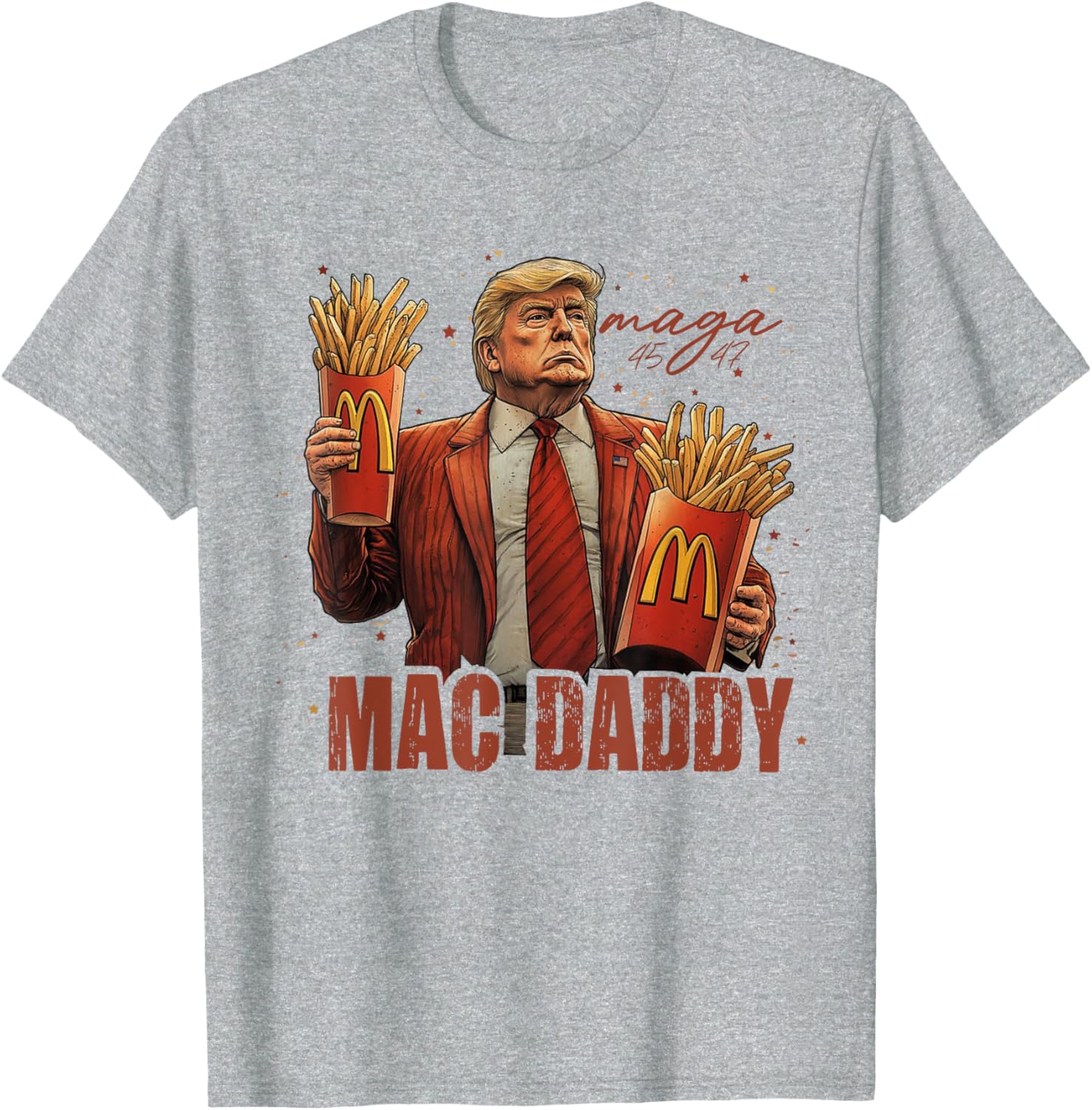 Funny Trump Mcdon 2024 Fast Food Mac Daddy Hamburger Fry T-shirt