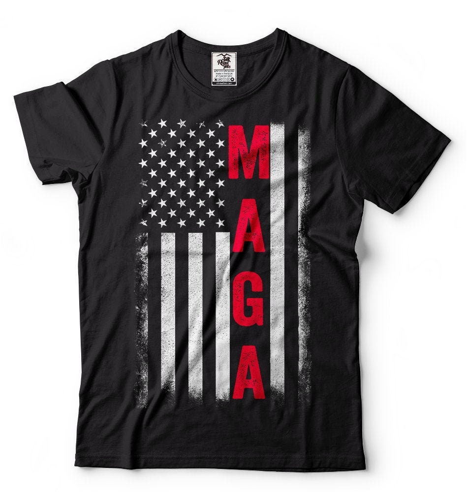 Maga Flag Donald Trump 2024 Election T-shirt Us Presidential Election Trump Re-election T-shirt Usa Flag Tee