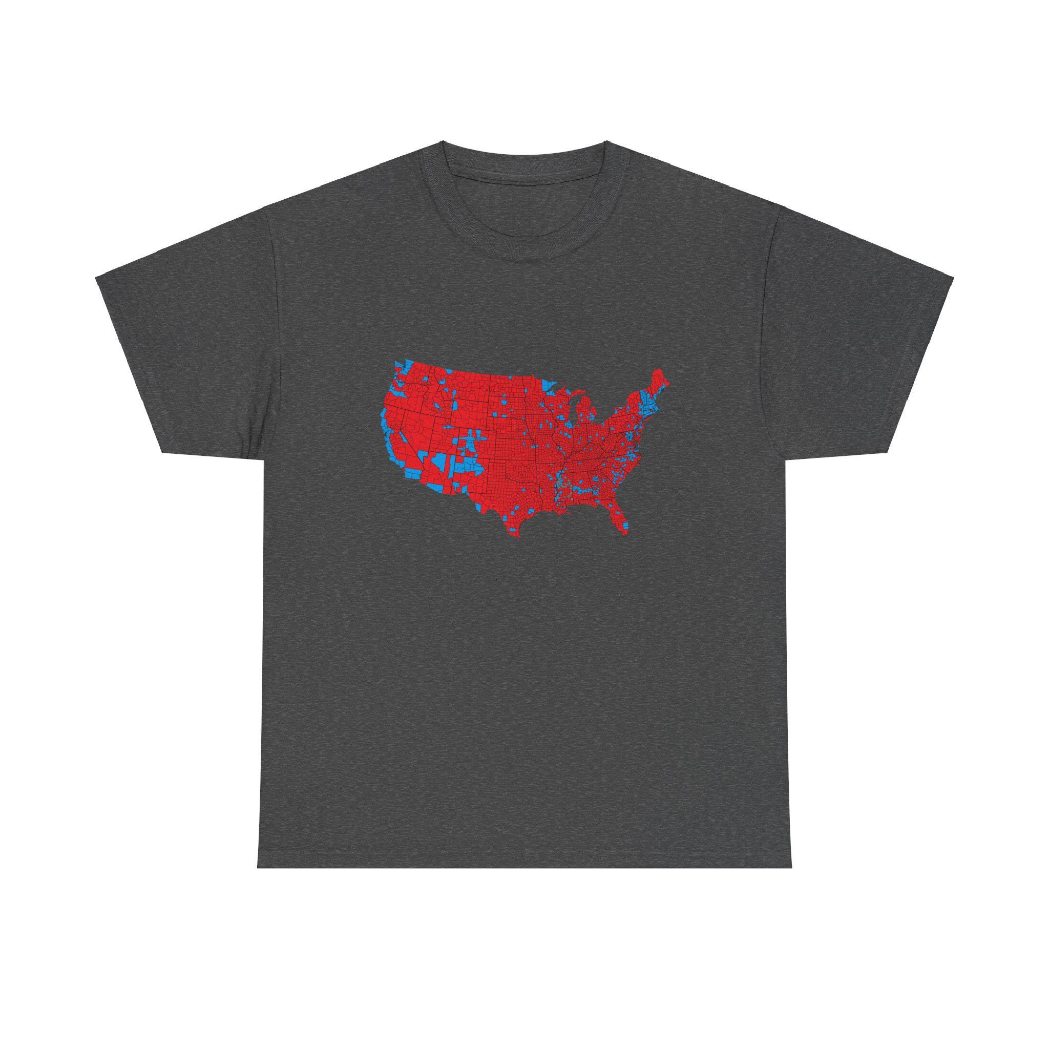 Donald Trump 2024 Election Results Map Unisex Heavy Cotton Tee T-shirt