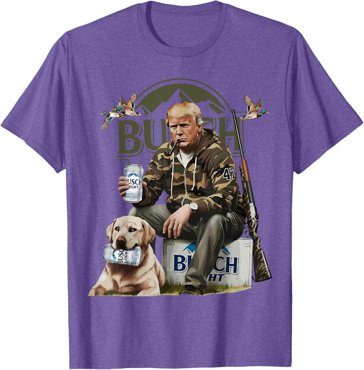 Retro Trump Hunting Deer Funny Beer Drinking Beer Hunting T-shirt