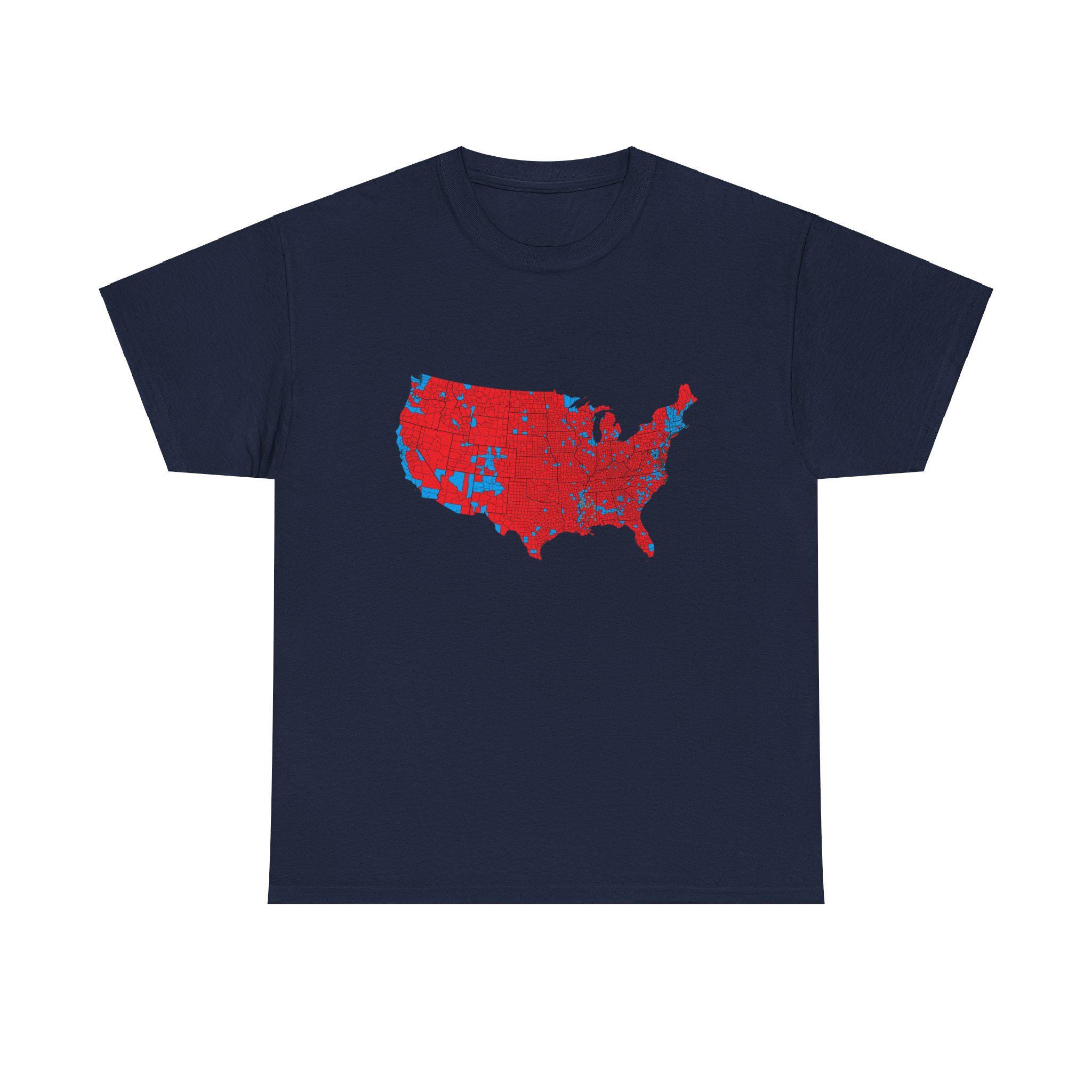 Donald Trump 2024 Election Results Map Unisex Heavy Cotton Tee T-shirt