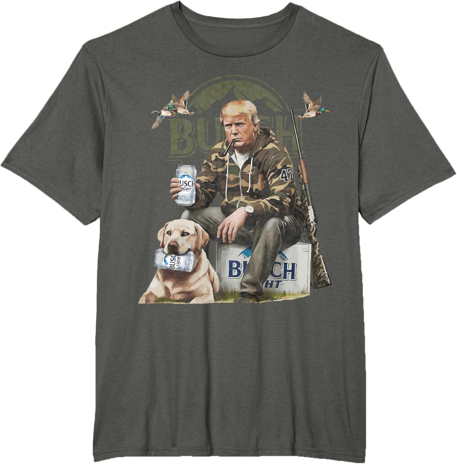 Retro Trump Hunting Deer Funny Beer Drinking Beer Hunting T-shirt