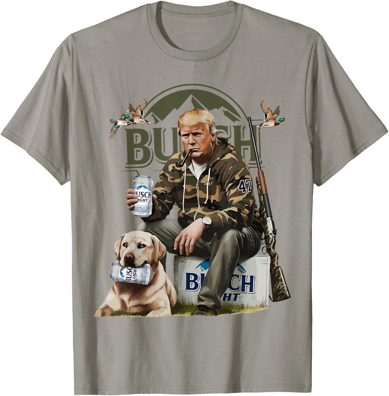 Retro Trump Hunting Deer Funny Beer Drinking Beer Hunting T-shirt