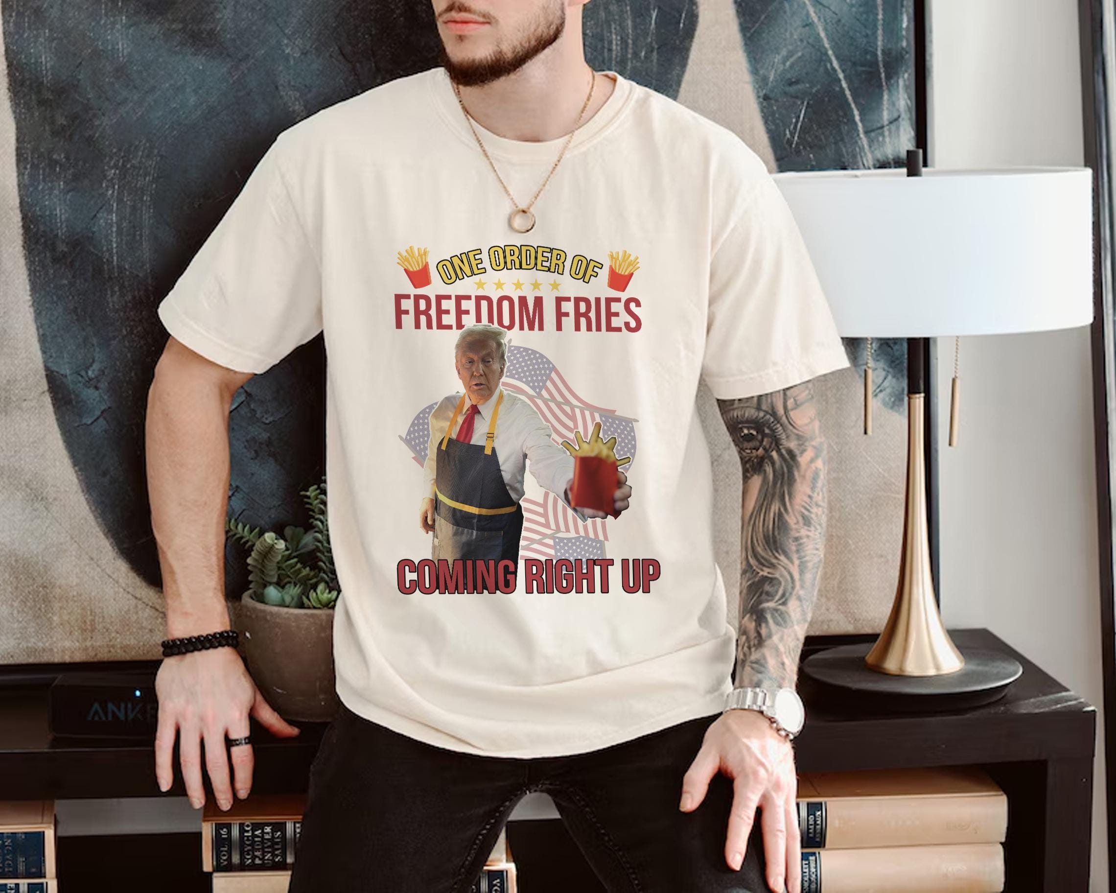 Trump Mcdonald Shirt Pennsylvania Maga Trump 2024 Shirt Gifts For Republican Fast Food Trump Fries Making Fries Presidential Election Tee