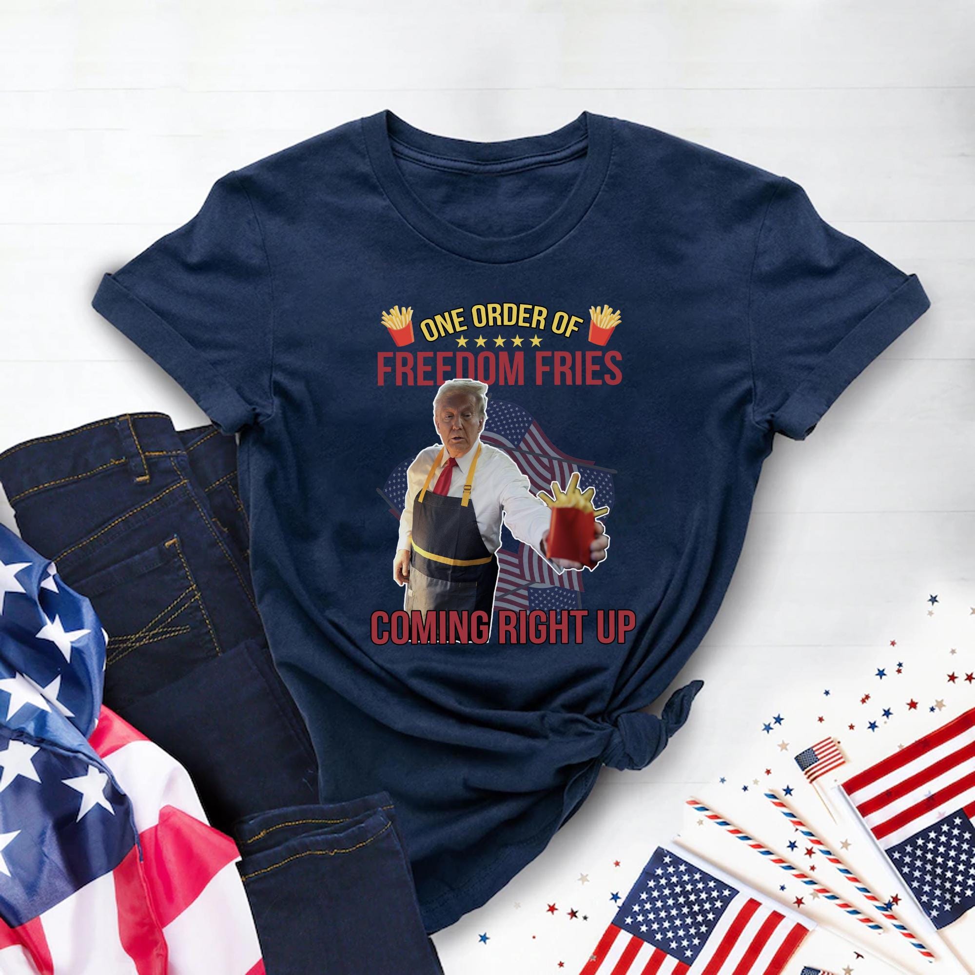 Trump Mcdonald Shirt Pennsylvania Maga Trump 2024 Shirt Gifts For Republican Fast Food Trump Fries Making Fries Presidential Election Tee