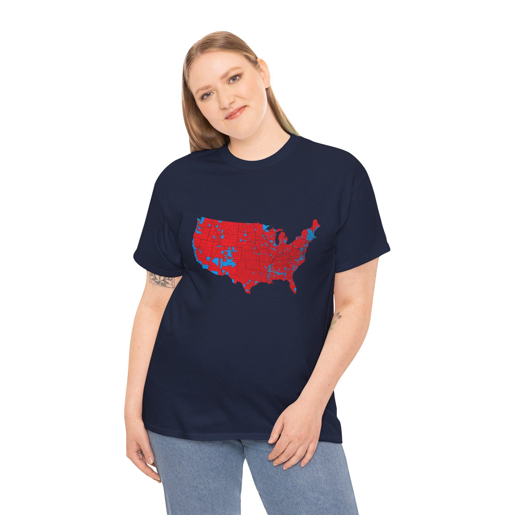 Donald Trump 2024 Election Results Map Unisex Heavy Cotton Tee T-shirt