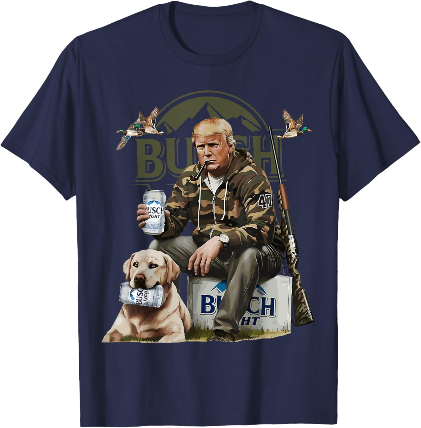 Retro Trump Hunting Deer Funny Beer Drinking Beer Hunting T-shirt