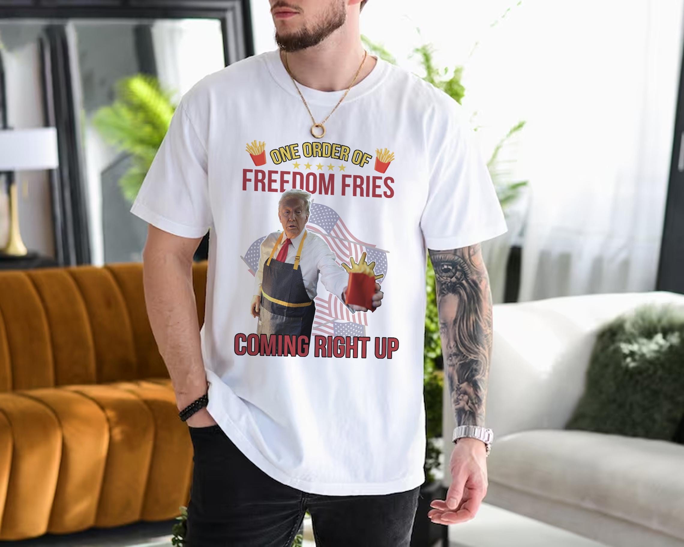 Trump Mcdonald Shirt Pennsylvania Maga Trump 2024 Shirt Gifts For Republican Fast Food Trump Fries Making Fries Presidential Election Tee