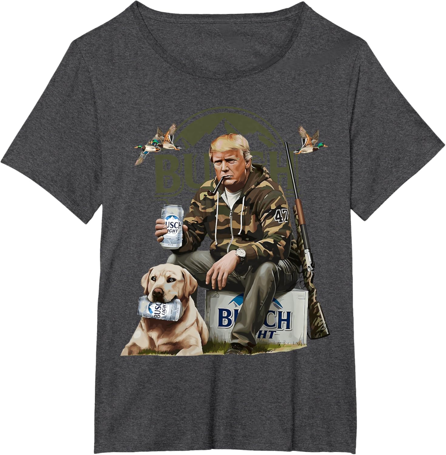 Retro Trump Hunting Deer Funny Beer Drinking Beer Hunting T-shirt