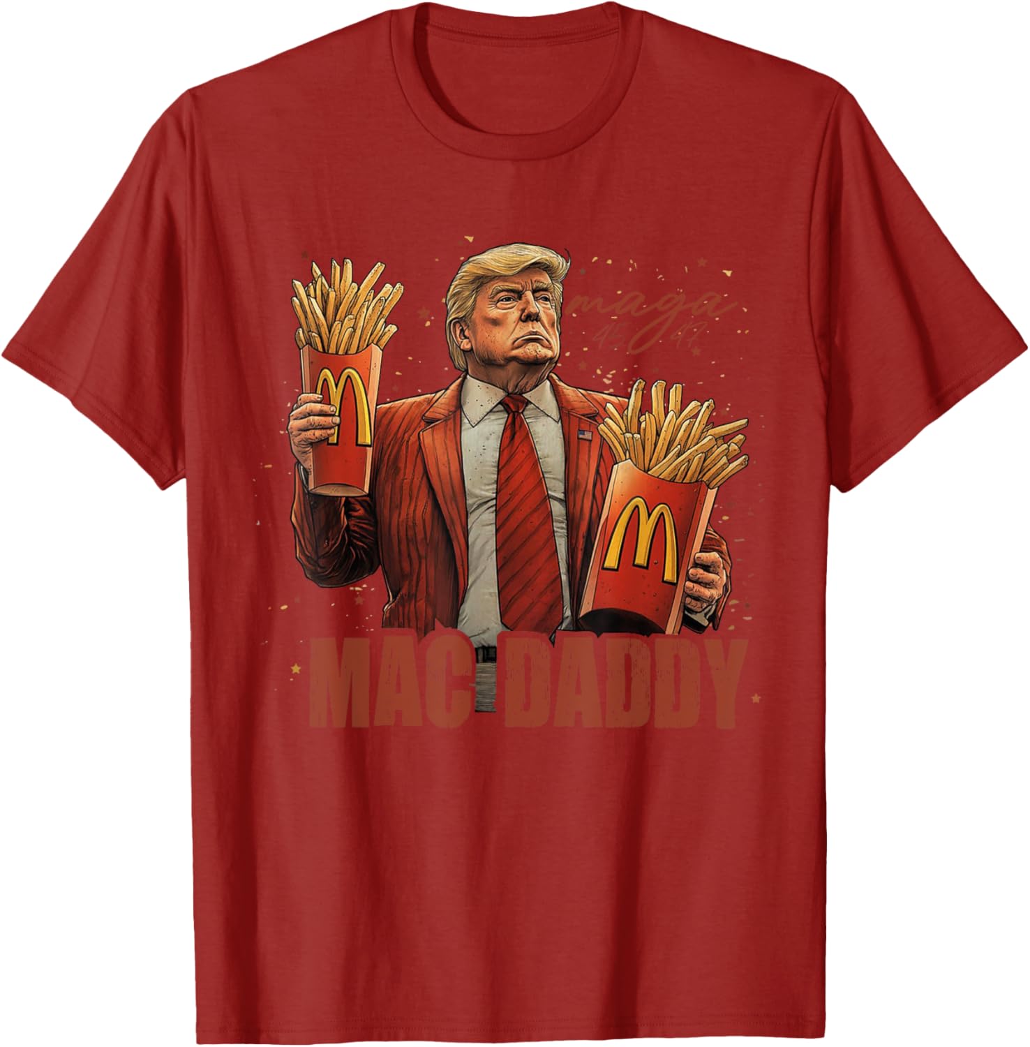 Funny Trump Mcdon 2024 Fast Food Mac Daddy Hamburger Fry T-shirt