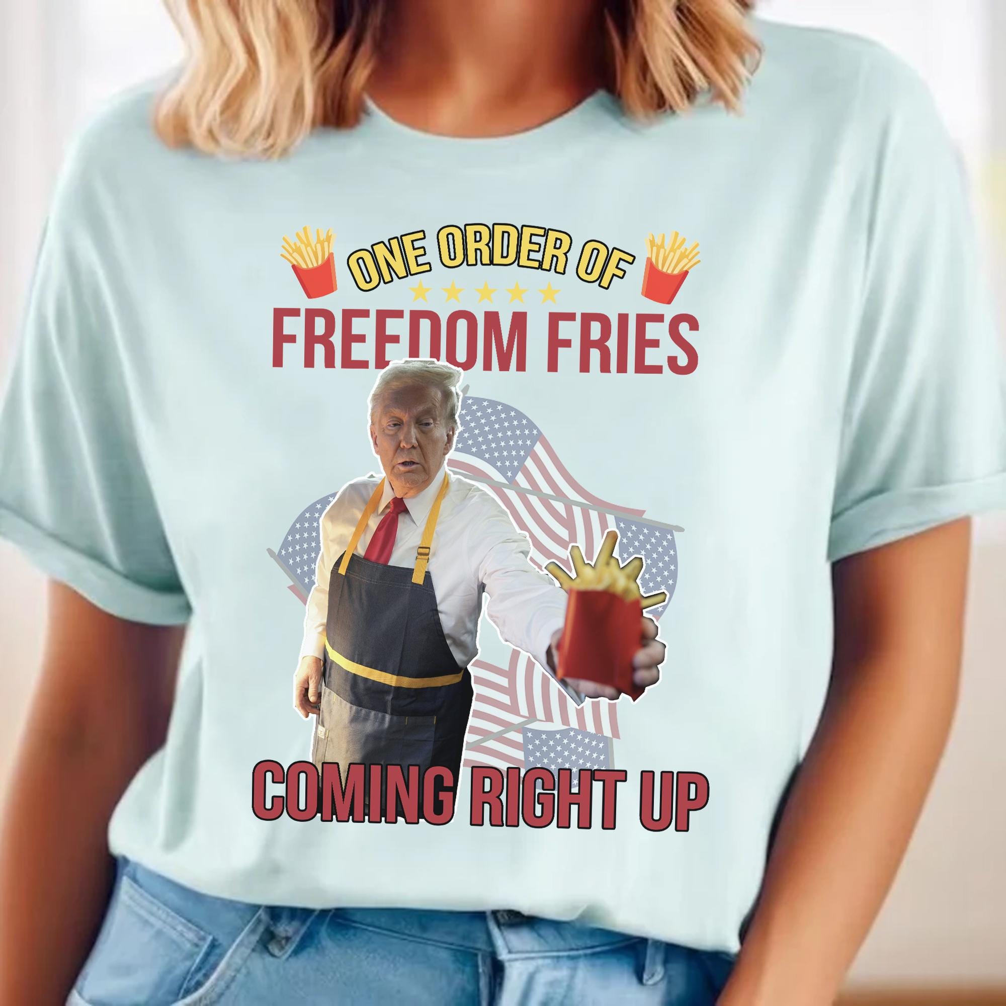 Trump Mcdonald Shirt Pennsylvania Maga Trump 2024 Shirt Gifts For Republican Fast Food Trump Fries Making Fries Presidential Election Tee