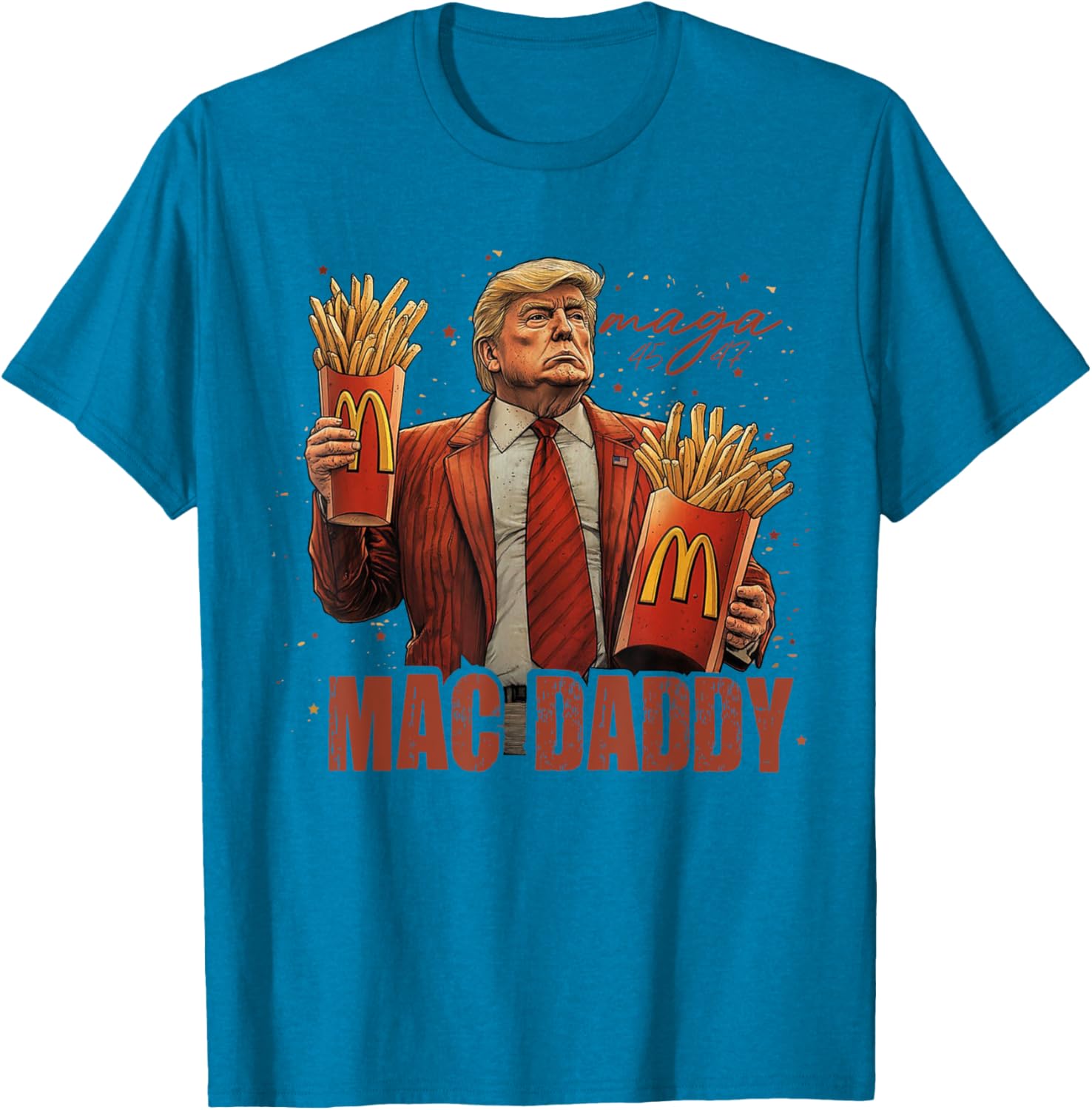 Funny Trump Mcdon 2024 Fast Food Mac Daddy Hamburger Fry T-shirt