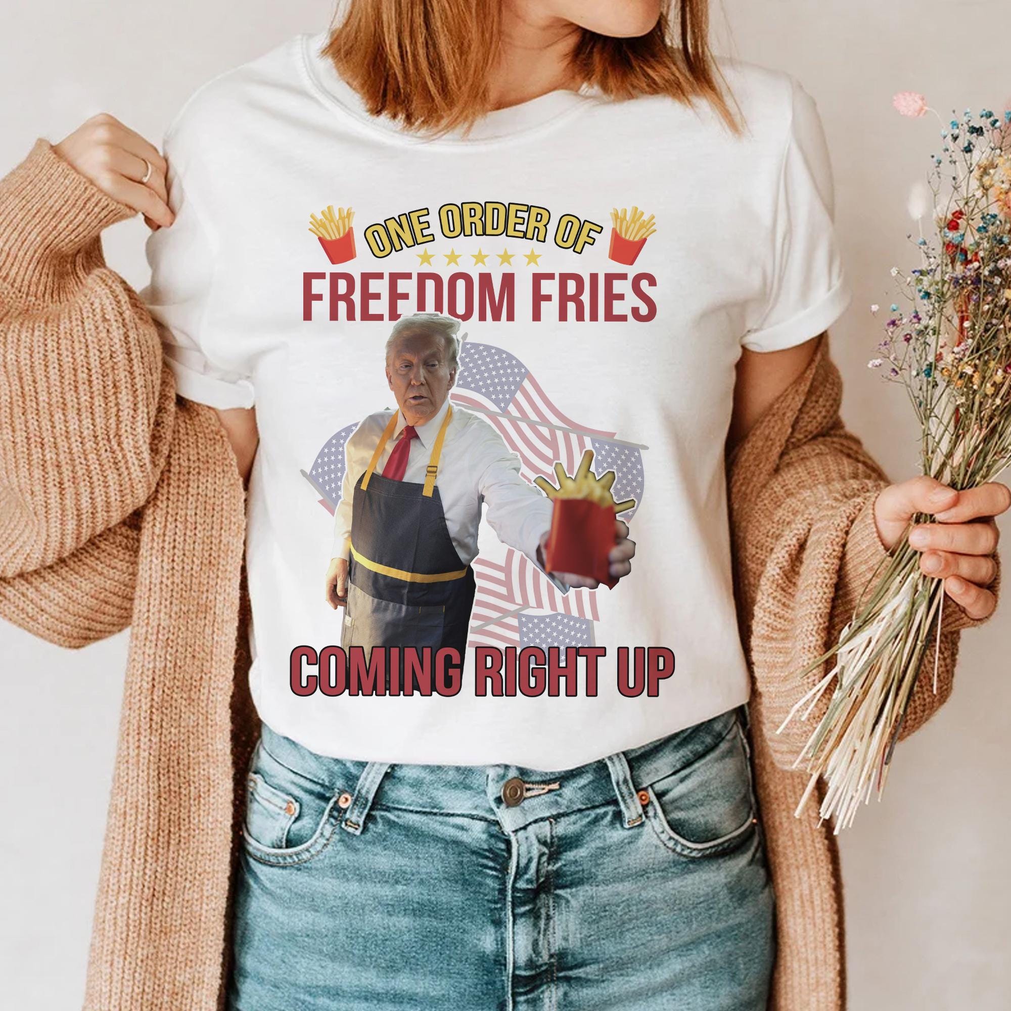 Trump Mcdonald Shirt Pennsylvania Maga Trump 2024 Shirt Gifts For Republican Fast Food Trump Fries Making Fries Presidential Election Tee