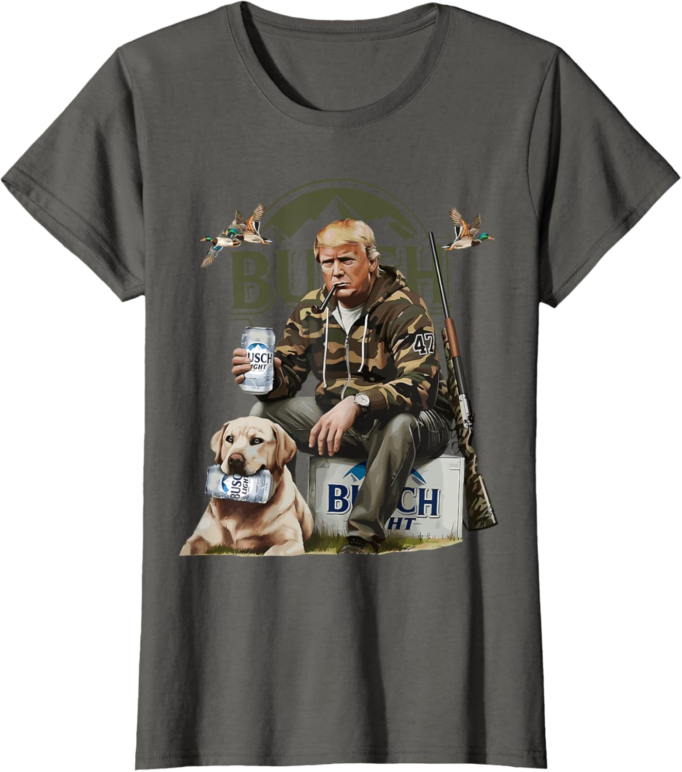 Retro Trump Hunting Deer Funny Beer Drinking Beer Hunting T-shirt