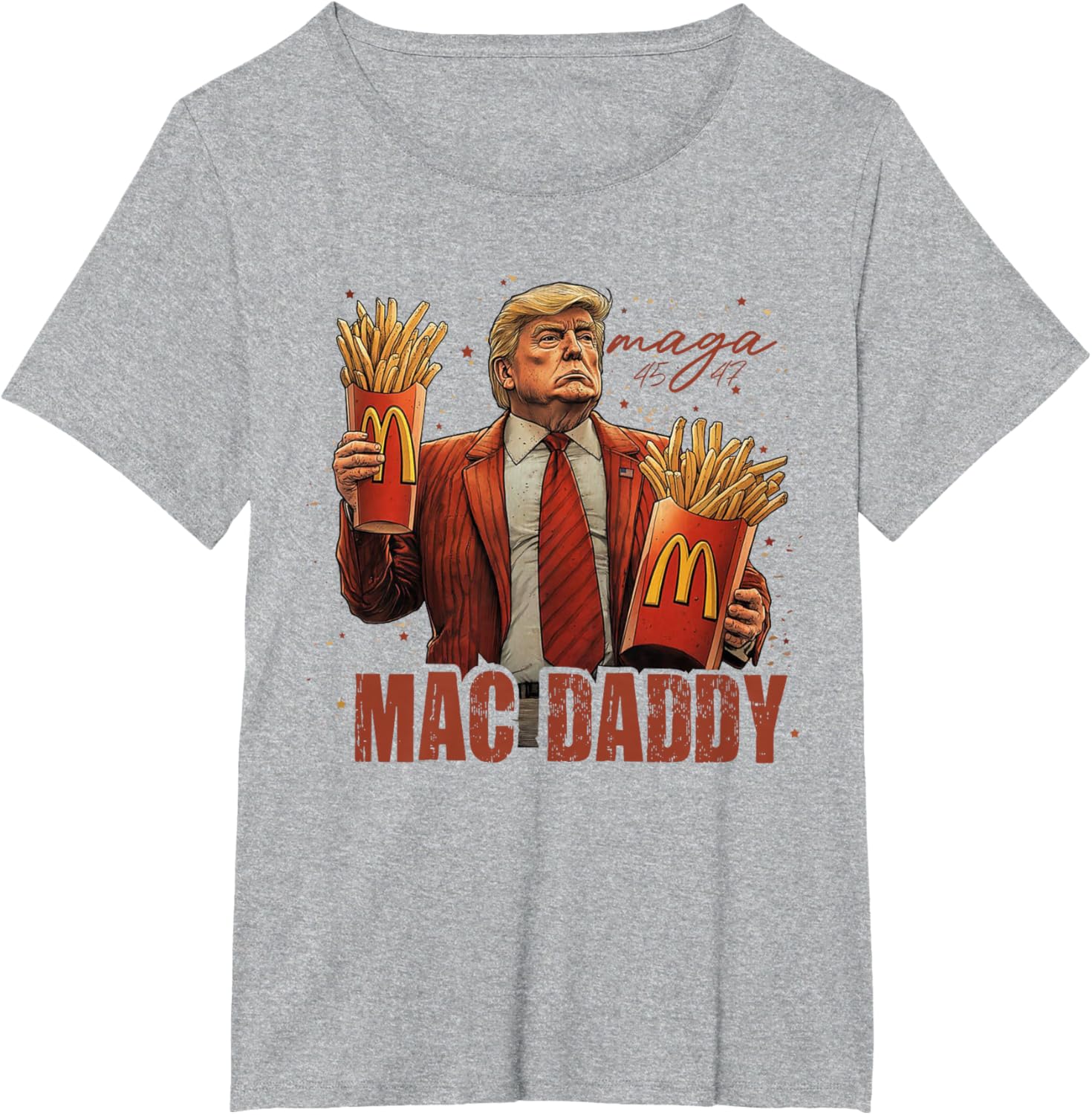 Funny Trump Mcdon 2024 Fast Food Mac Daddy Hamburger Fry T-shirt