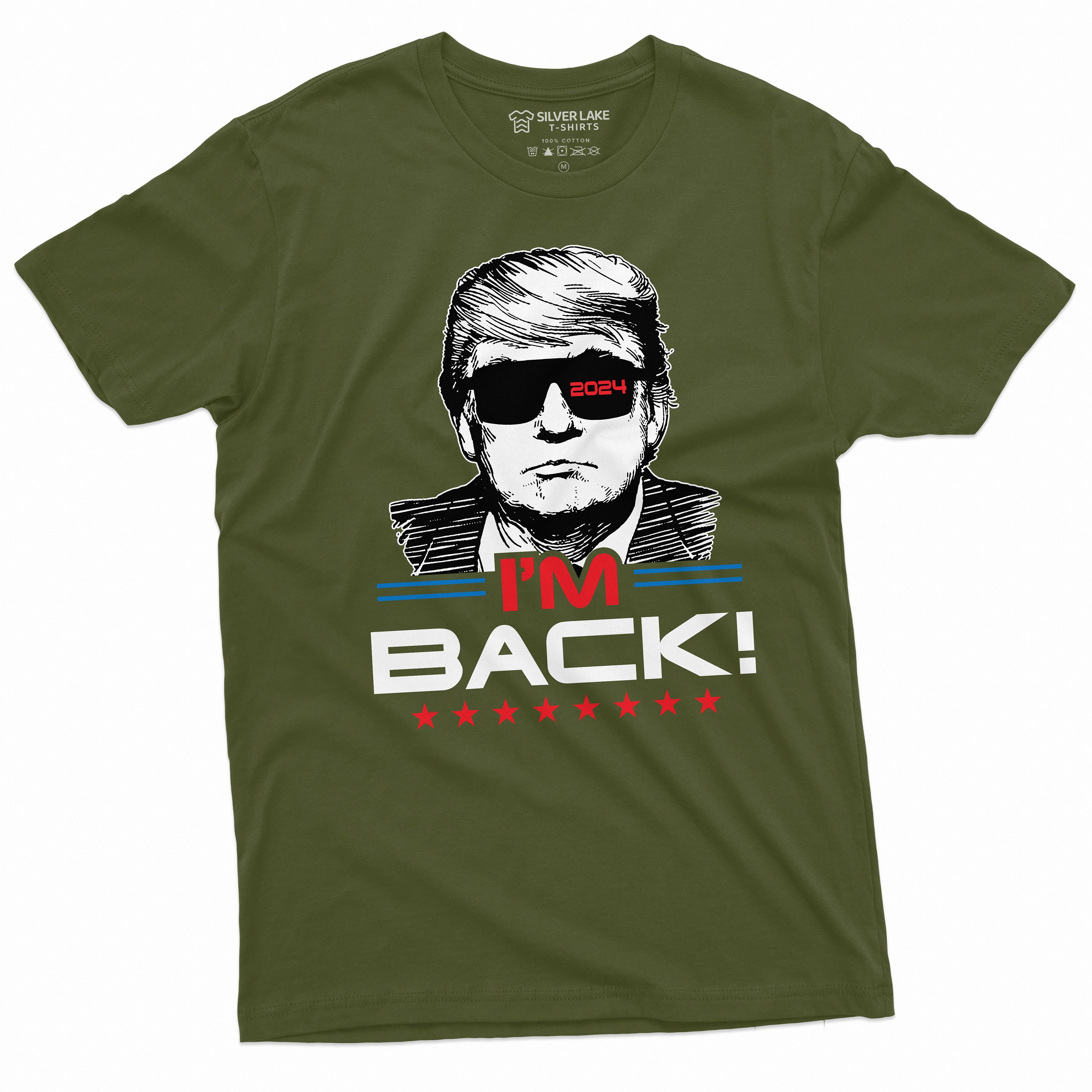 Men's I'm Back Trump T-shirt Donald Trump 2024 Re-election Tee Shirt Presidential Elections Of 2024 Republican Conservative Party Tee