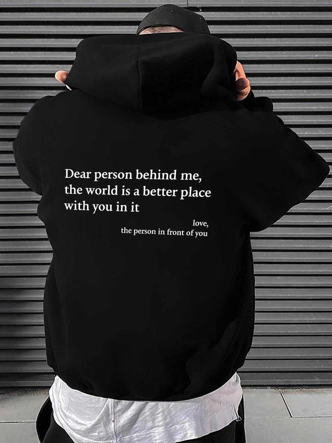 Please Purchase A Size Up Men's Letter Pocket Drawstring Graphic Hoodie Mufti Clothes Drop Shoulder Longsleeves Sweatshirt Pullover Back To School Streetwear Fall Clothes Spring Fall Going Out Outfits Fall Outfits Fallfreshness Sweatshirts