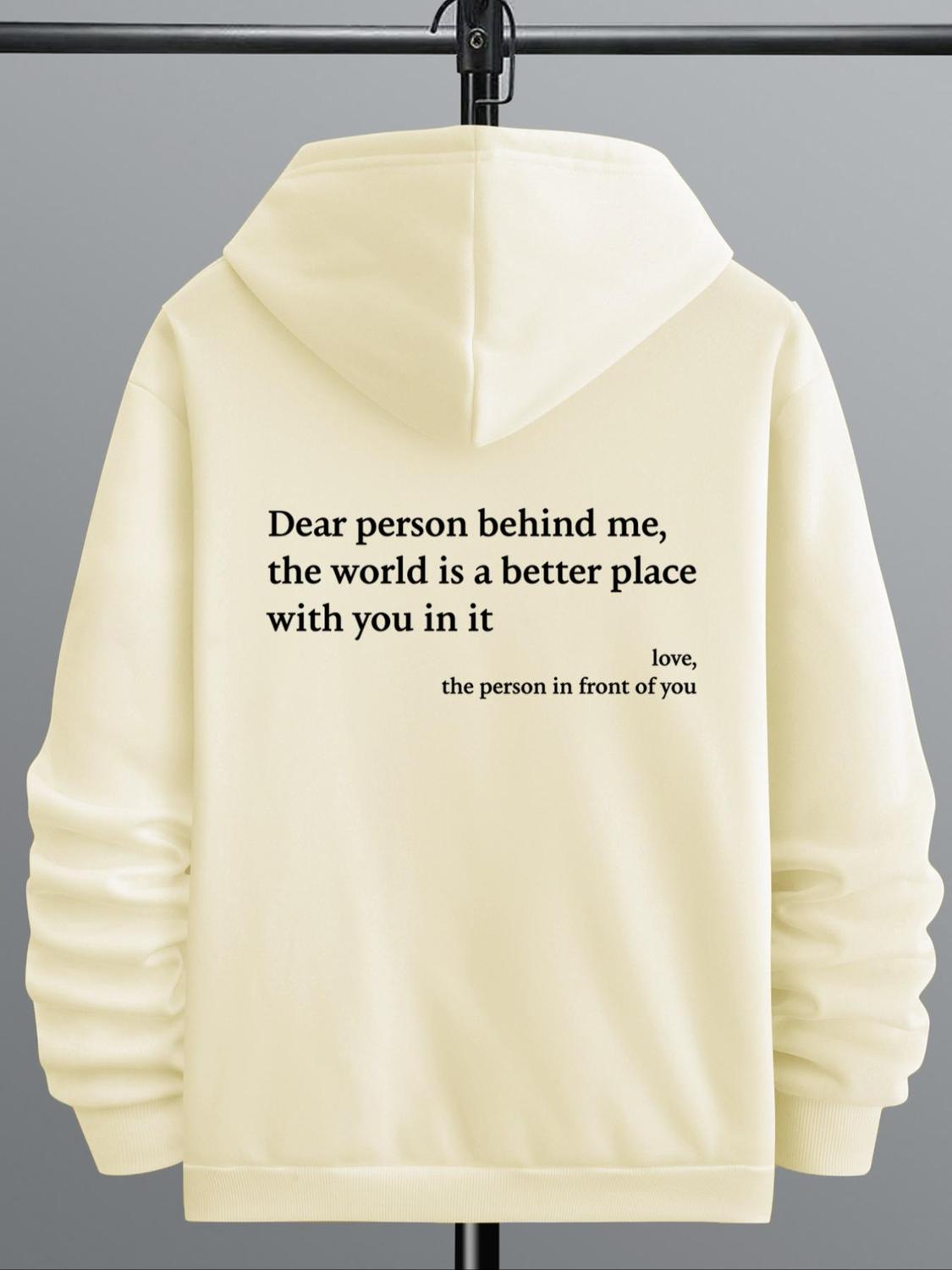 Please Purchase A Size Up Men's Letter Pocket Drawstring Graphic Hoodie Mufti Clothes Drop Shoulder Longsleeves Sweatshirt Pullover Back To School Streetwear Fall Clothes Spring Fall Going Out Outfits Fall Outfits Fallfreshness Sweatshirts