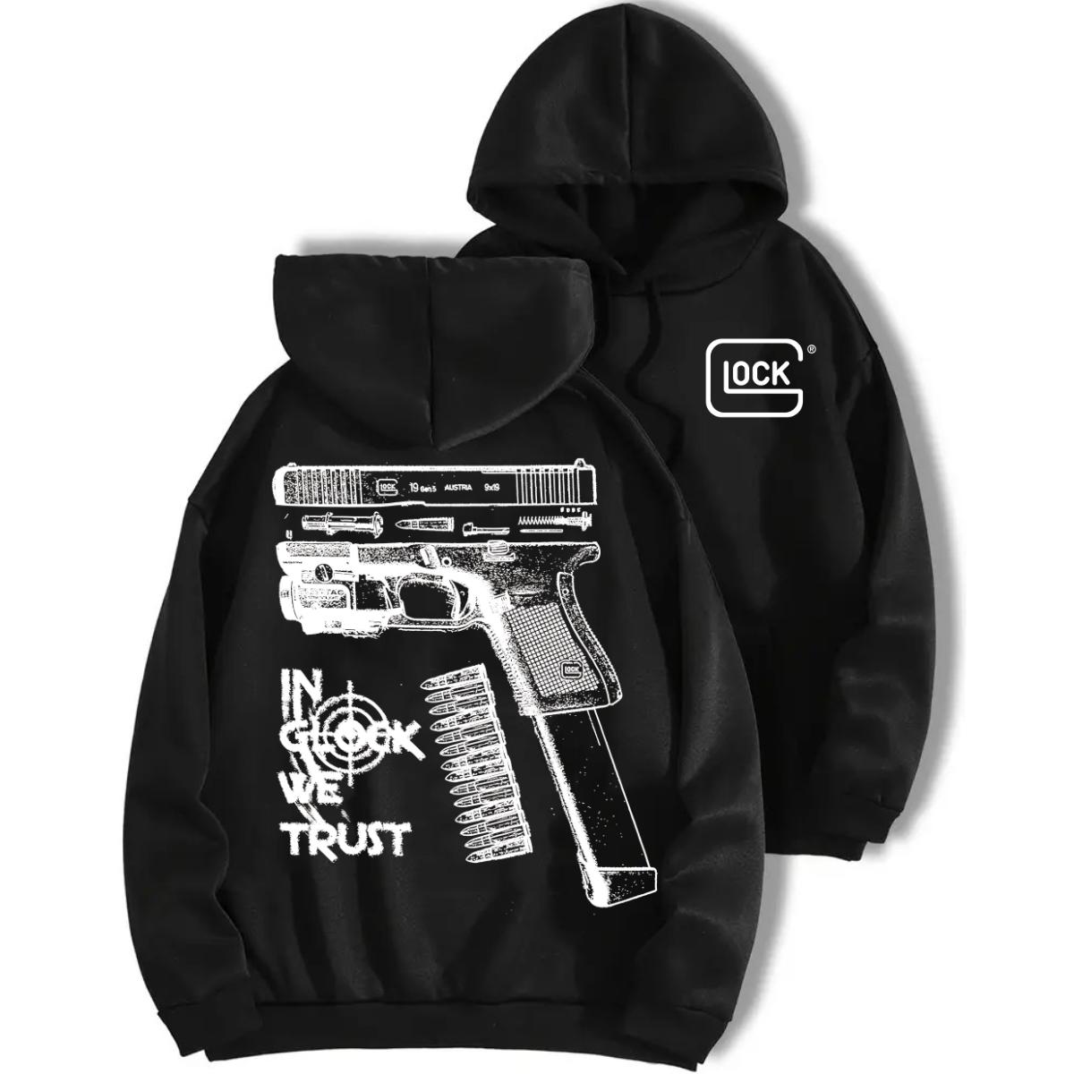 In Glock We Trust Hoodie - Glock Hoodie - Full Color Double Sided - Men's Women's Classic Fit Long Sleeve Hoodie - Menswear