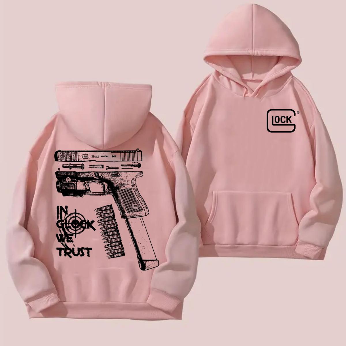 In Glock We Trust Hoodie - Glock Hoodie - Full Color Double Sided - Men's Women's Classic Fit Long Sleeve Hoodie - Menswear