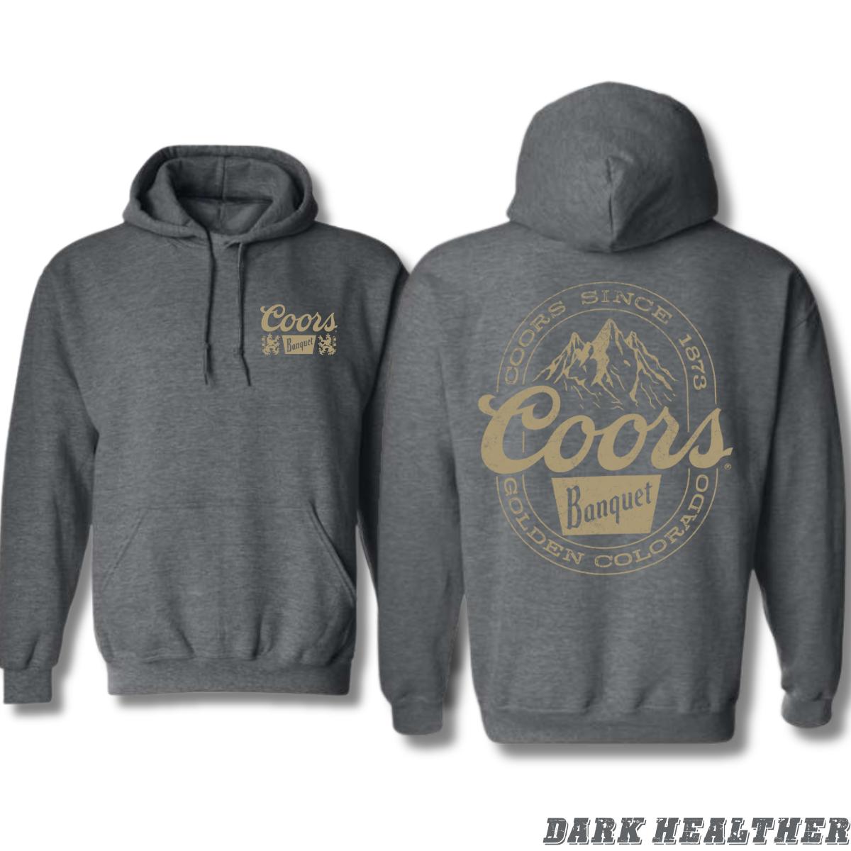 Coors Banquet Hoodie - Classic And Rugged Design Featuring Retro Coors Logo With Mountain Graphics Tiktok Shop Store Perfect For Beer Enthusiasts And Outdoor Adventurers Comfortable Black Unisex Hoodie For Everyday Wear Menswear Sweaters Coquette