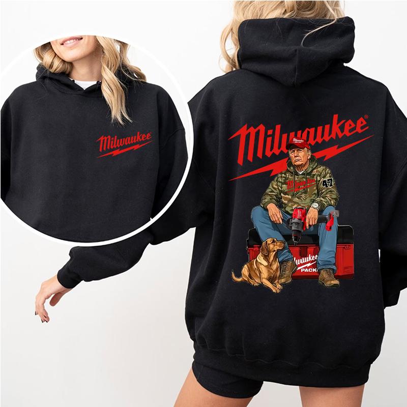 Milwaukee Trump Camo Cotton Hoodie Fuel Hand Drill Dog Hunt Tee 16nov24tt6 Womenswear Check Pullover