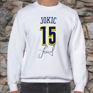 15 Nikola Jokic Denver Nuggets With Signature T-Shirt