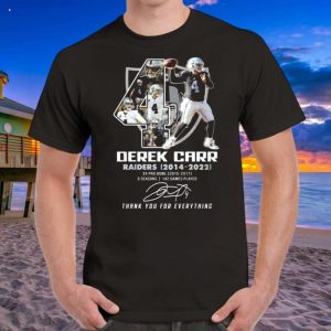 Derek Carr Raiders 2014 – 2022 Thank You For Everything Signature T-Shirt