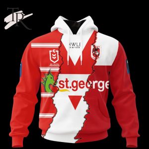 Custom Name And Number St George Illawarra Dragons NRL 2023 Mix Jerseys Hoodie 3D