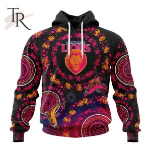 Customized AFL Brisbane Lions Special Pink Breast Cancer Design Hoodie 3D